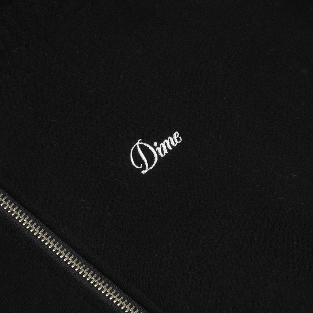 Dime MTL Cursive Small Logo Zip Hoodie Black/White