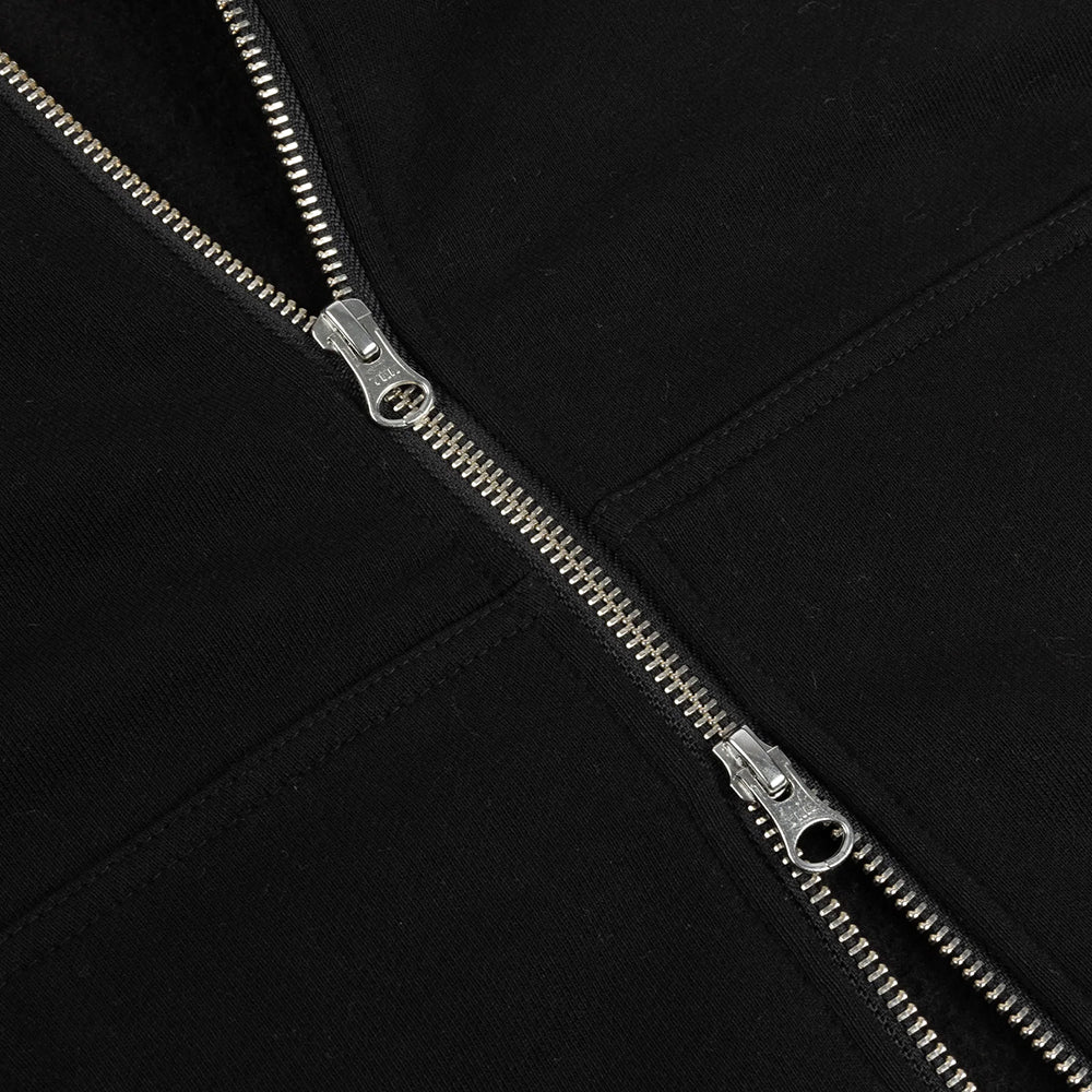Dime MTL Cursive Small Logo Zip Hoodie Black/White