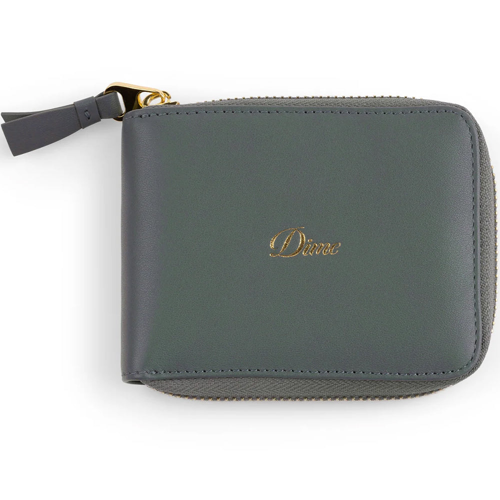 Dime MTL Cursive Zip Wallet Slate Green