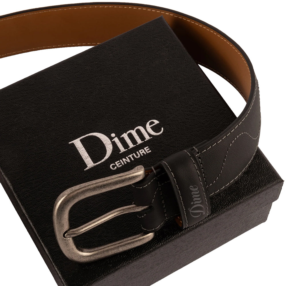 Dime MTL Desert Leather Belt Black