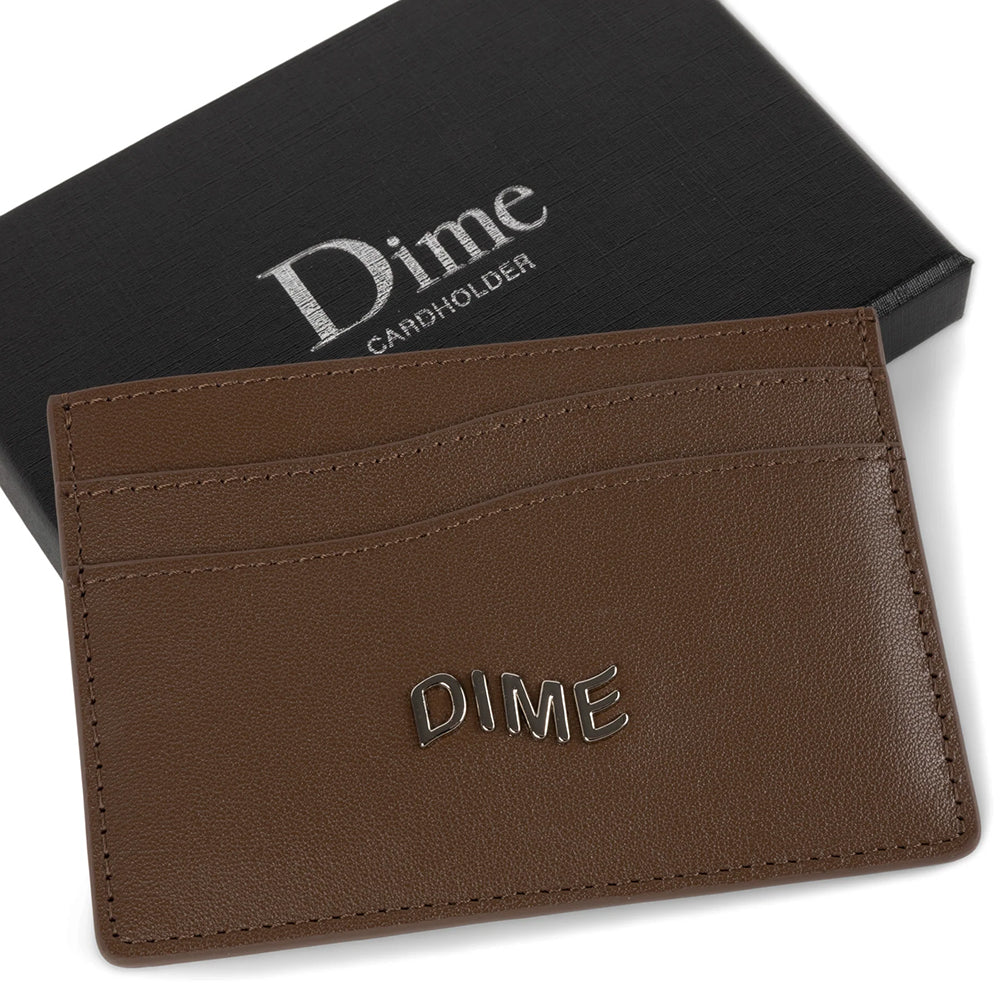 Dime MTL Leather Cardholder Brown