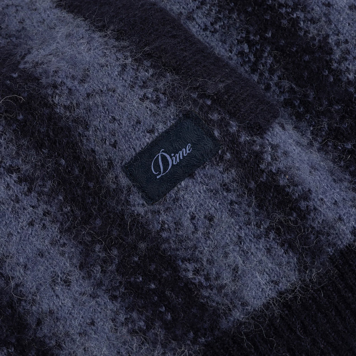 Dime MTL Mohair Striped Zip Hoodie Blue