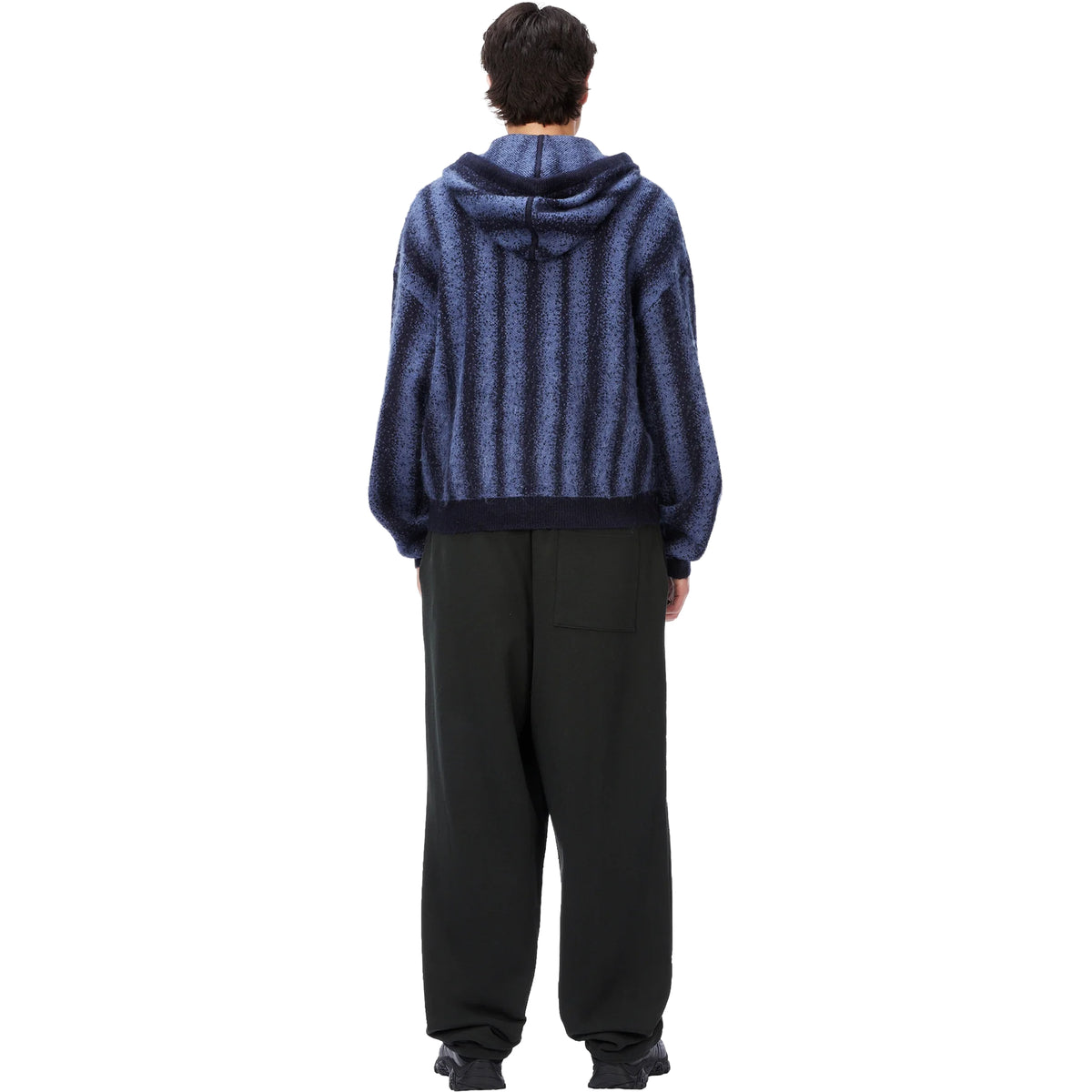Dime MTL Mohair Striped Zip Hoodie Blue