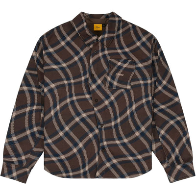 Dime MTL Plaid Fleece Shirt Espresso