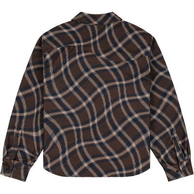 Dime MTL Plaid Fleece Shirt Espresso