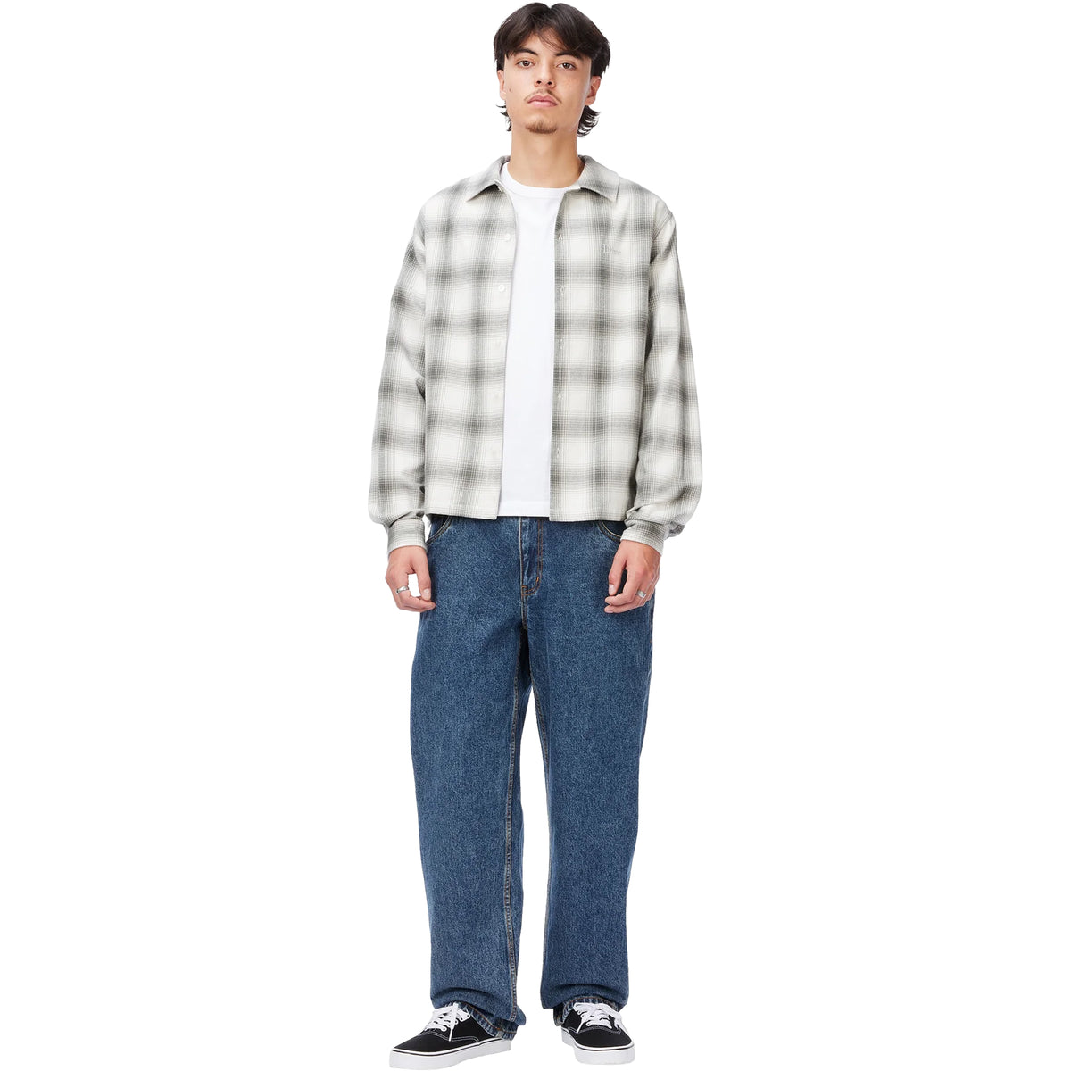 Dime MTL Premium Flannel Shirt Light Gray