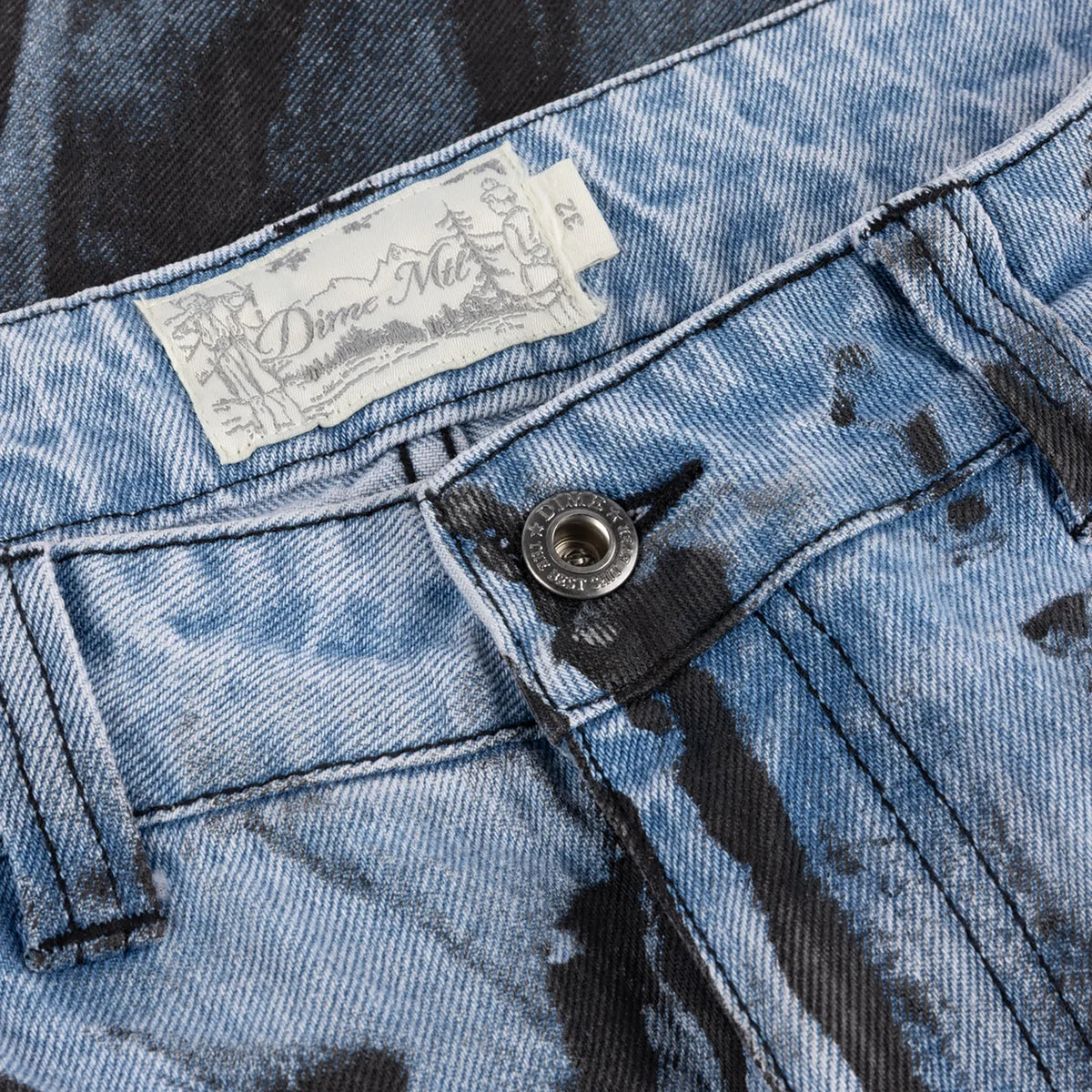 Dime MTL Relaxed Denim Pants Light Blue (Black Paint)
