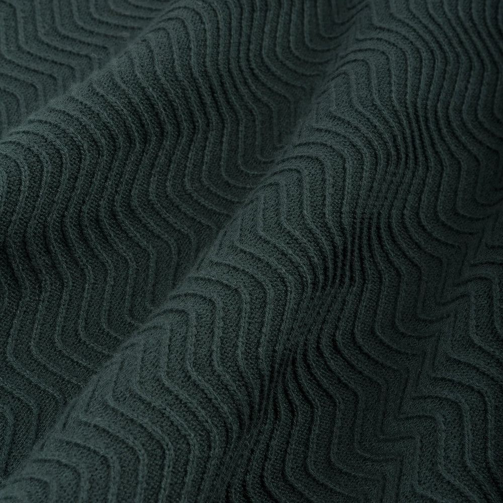 Dime MTL Wave Cable Knit Polo Forest