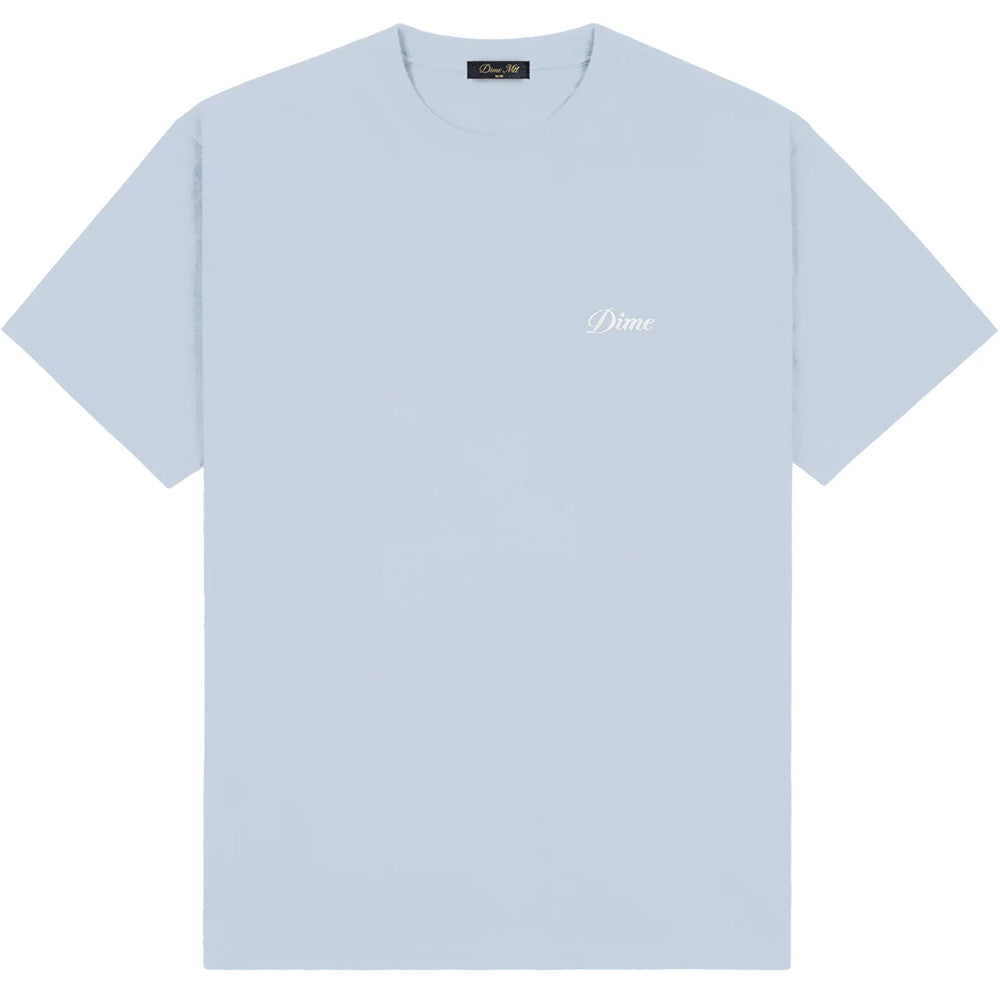Dime MTL Cursive Small Logo T-Shirt Blue Fog