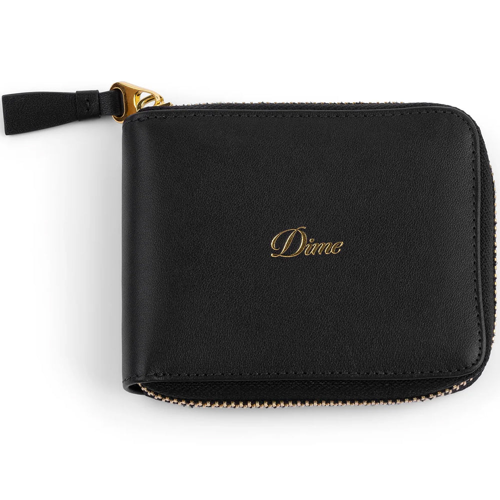 Dime MTL Cursive Zip Wallet Black