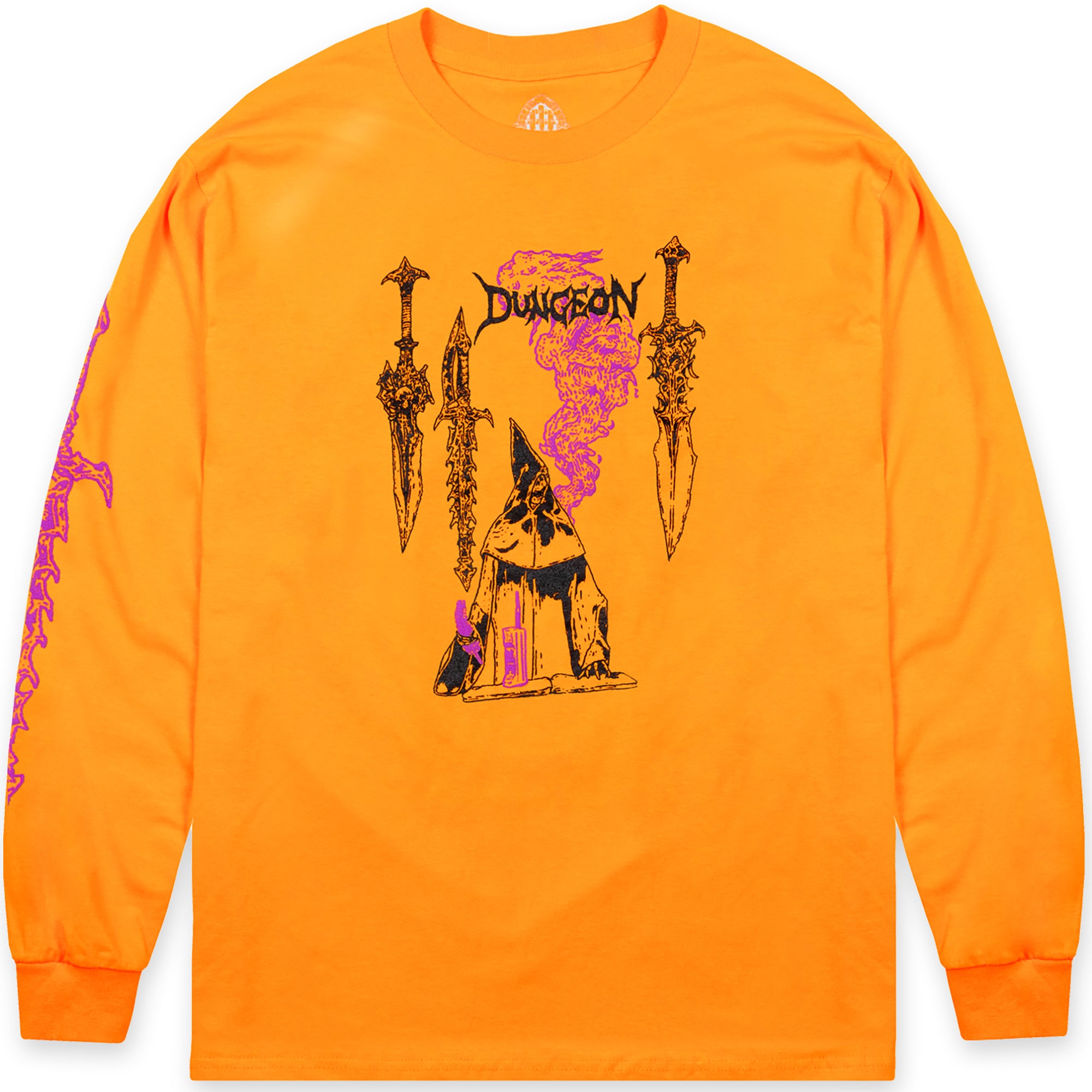 Dungeon Gateway Spell Caster Long Sleeve Tee Safety Orange