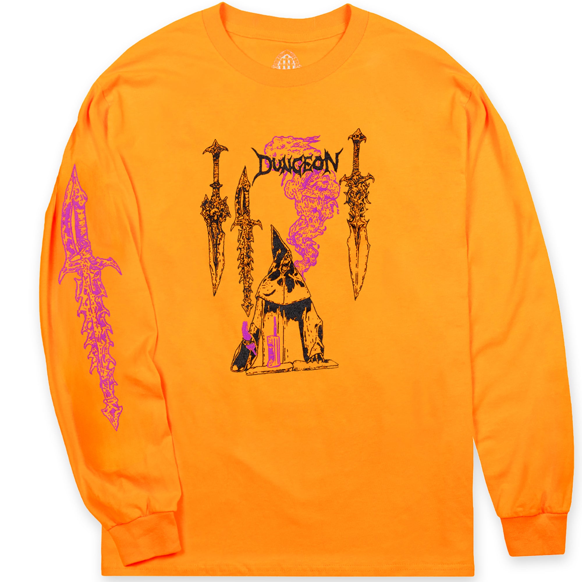 Dungeon Gateway Spell Caster Long Sleeve Tee Safety Orange