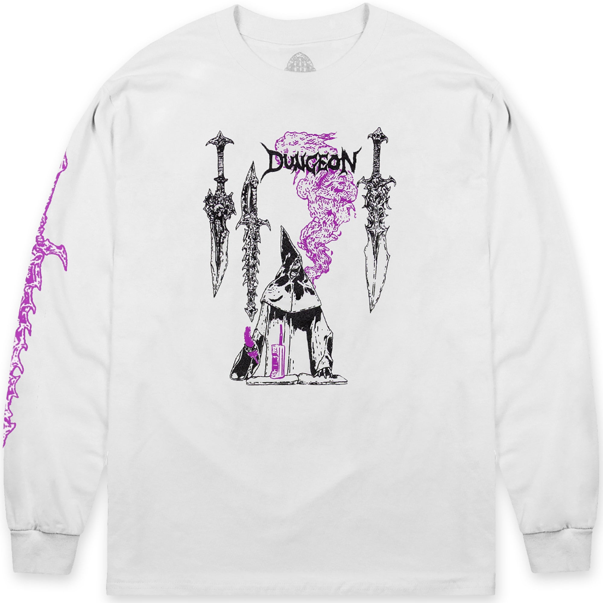 Dungeon Gateway Spell Caster Long Sleeve Tee White