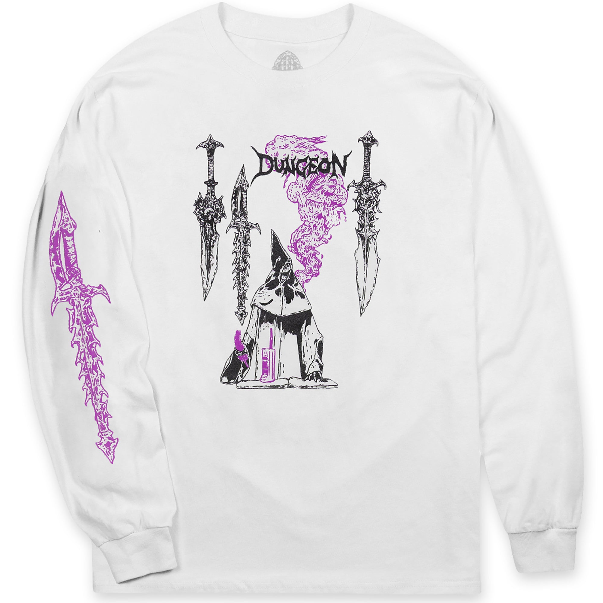Dungeon Gateway Spell Caster Long Sleeve Tee White