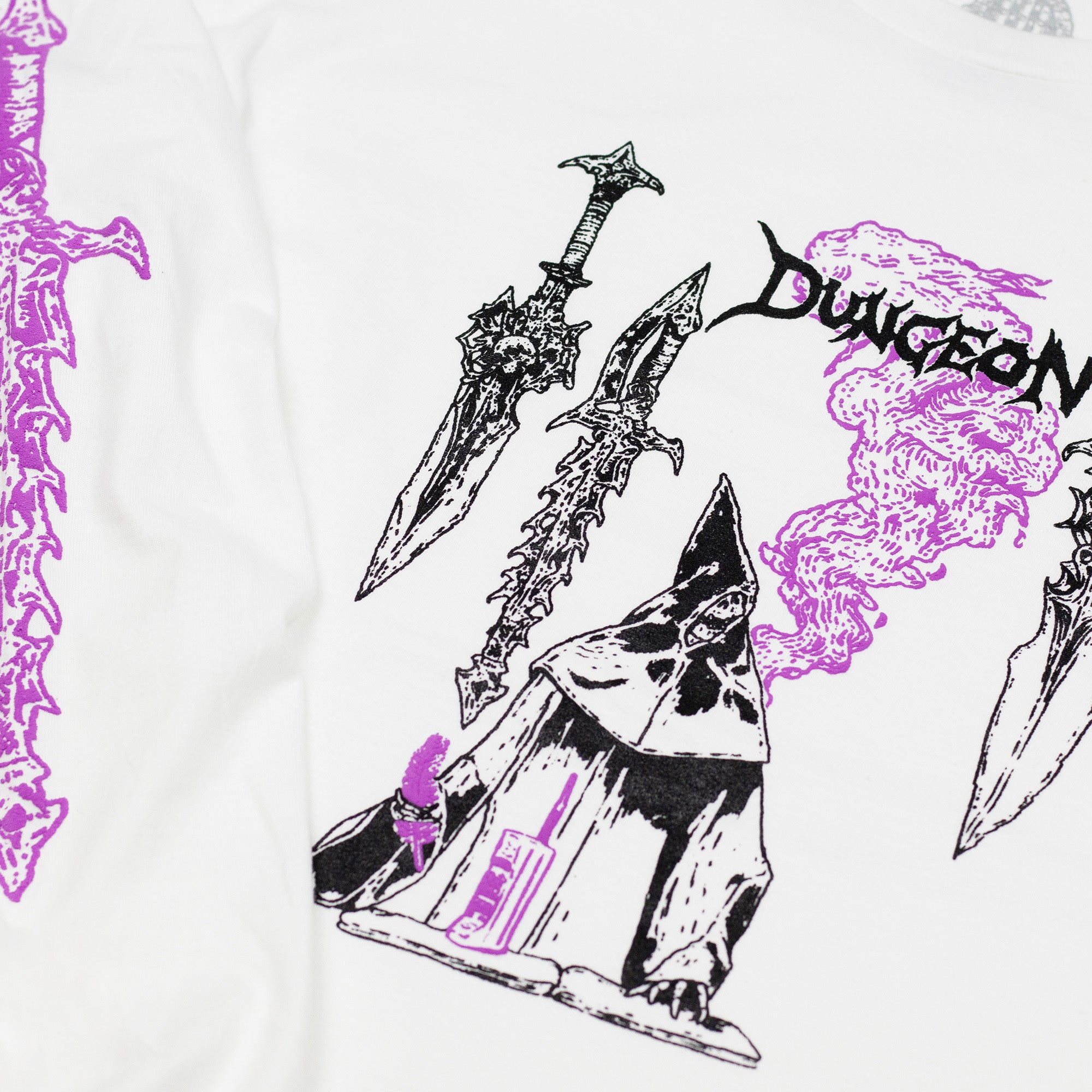 Dungeon Gateway Spell Caster Long Sleeve Tee White
