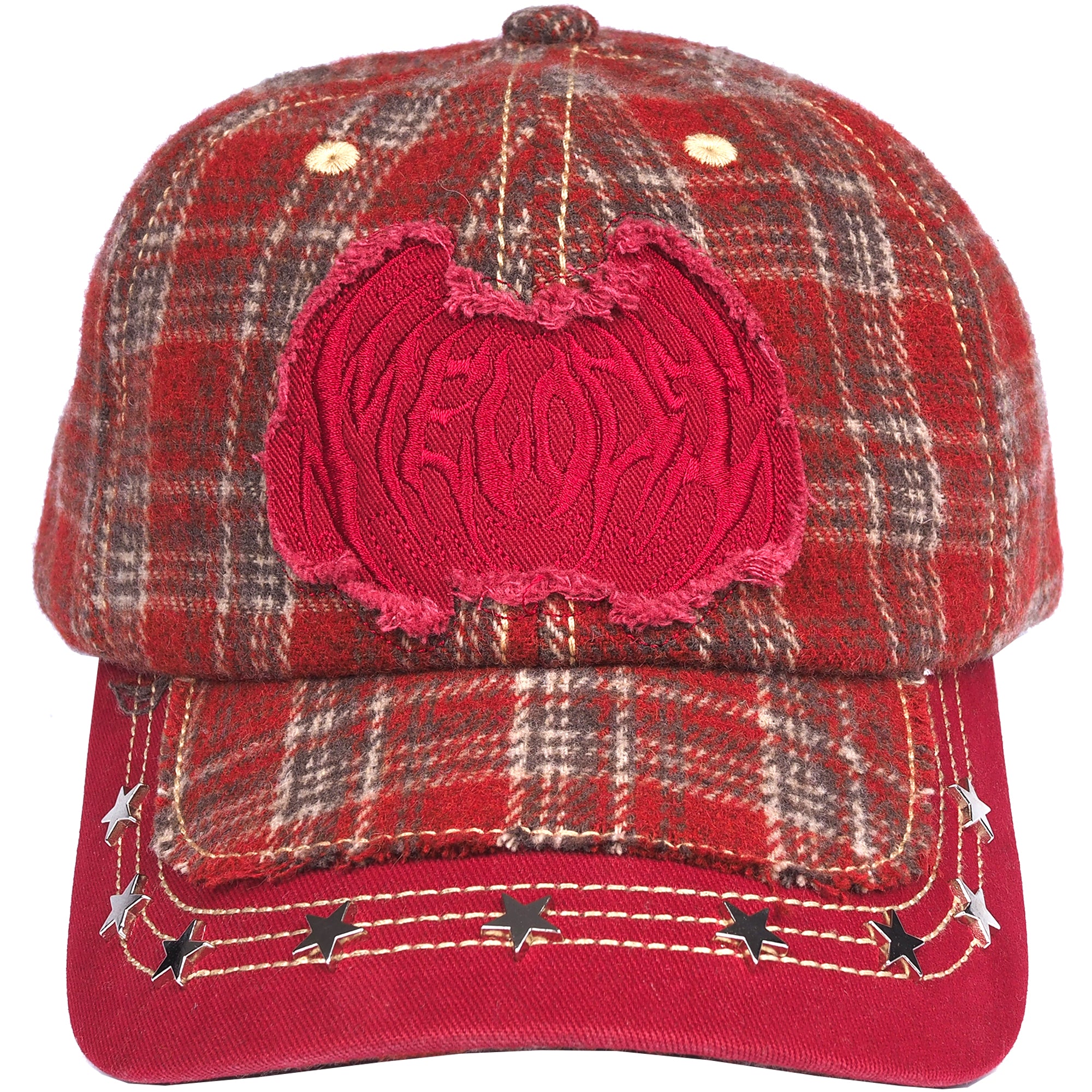 EC Melodi Star Studded Hat Red Plaid