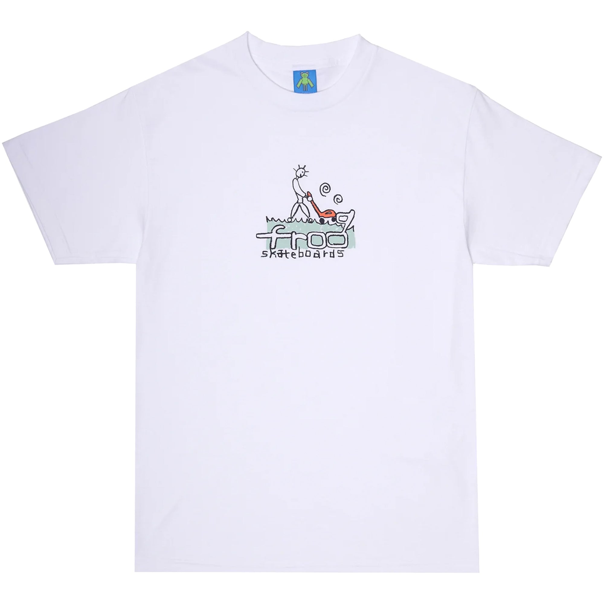 Frog Lawn Mower Man T-Shirt White