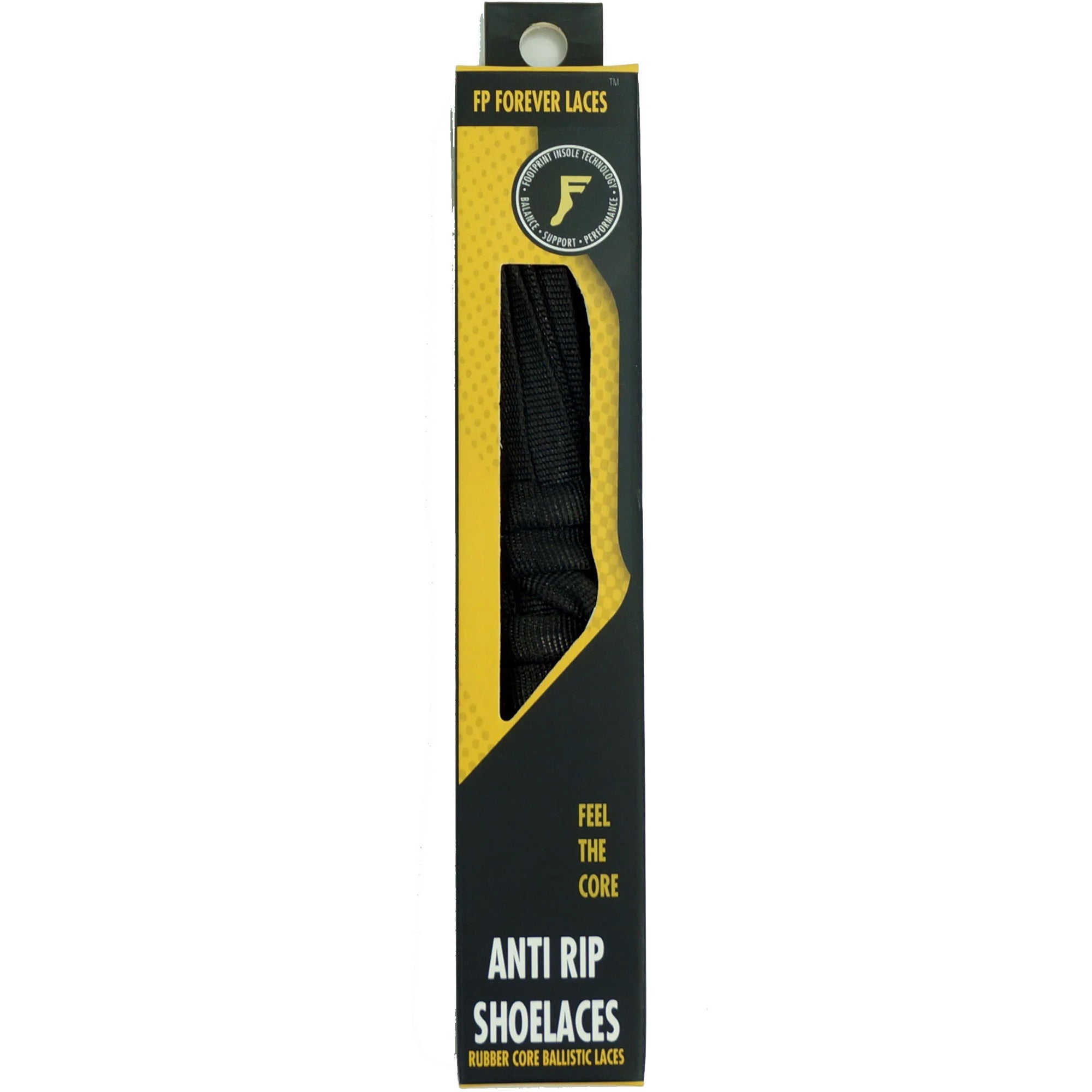 Footprint Forever Anti Rip Flat Shoelaces Black