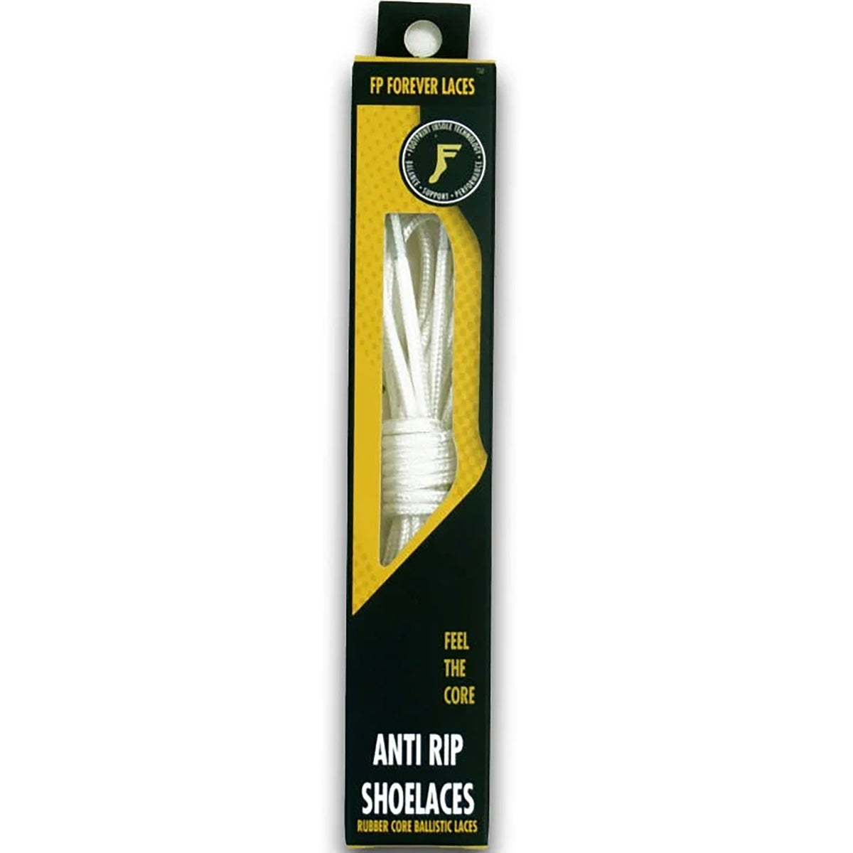 Footprint Forever Anti Rip Round Shoelaces White