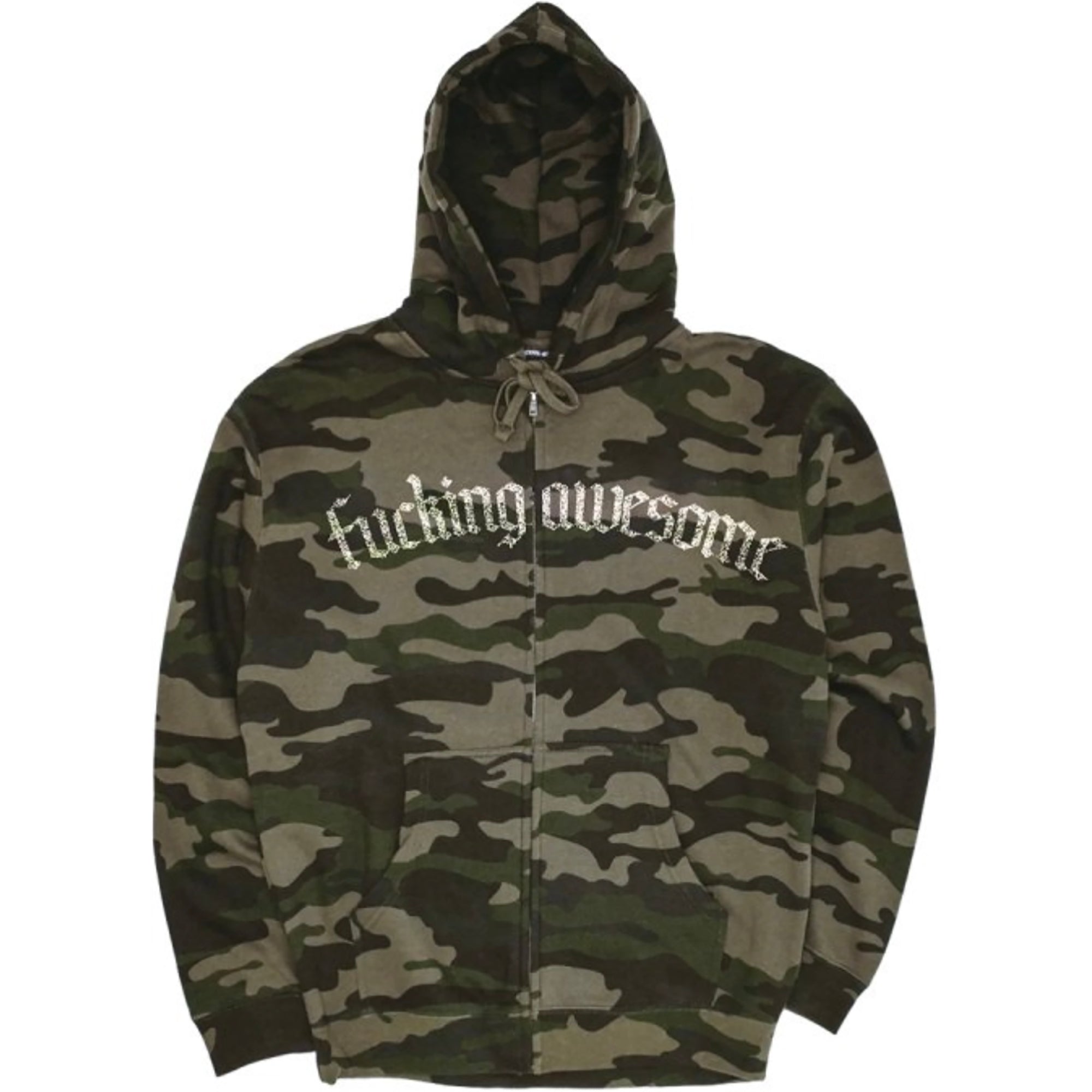 Fucking Awesome Blackletter Logo Zipped Hoodie Camo