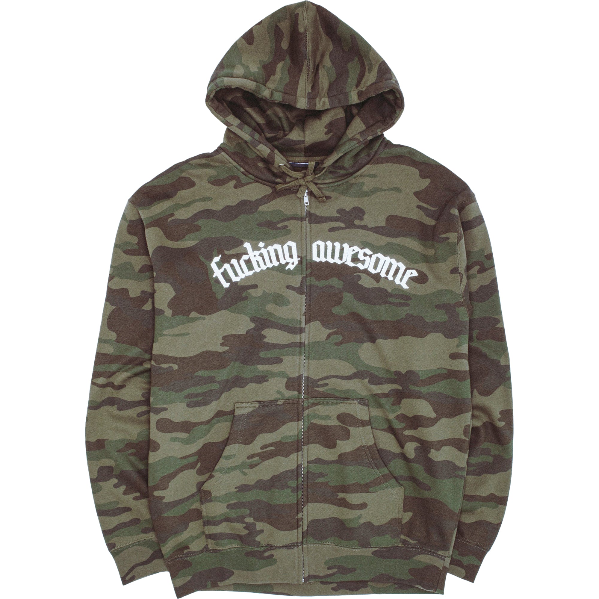 Fucking Awesome Blackletter Logo Zipped Hoodie Camo