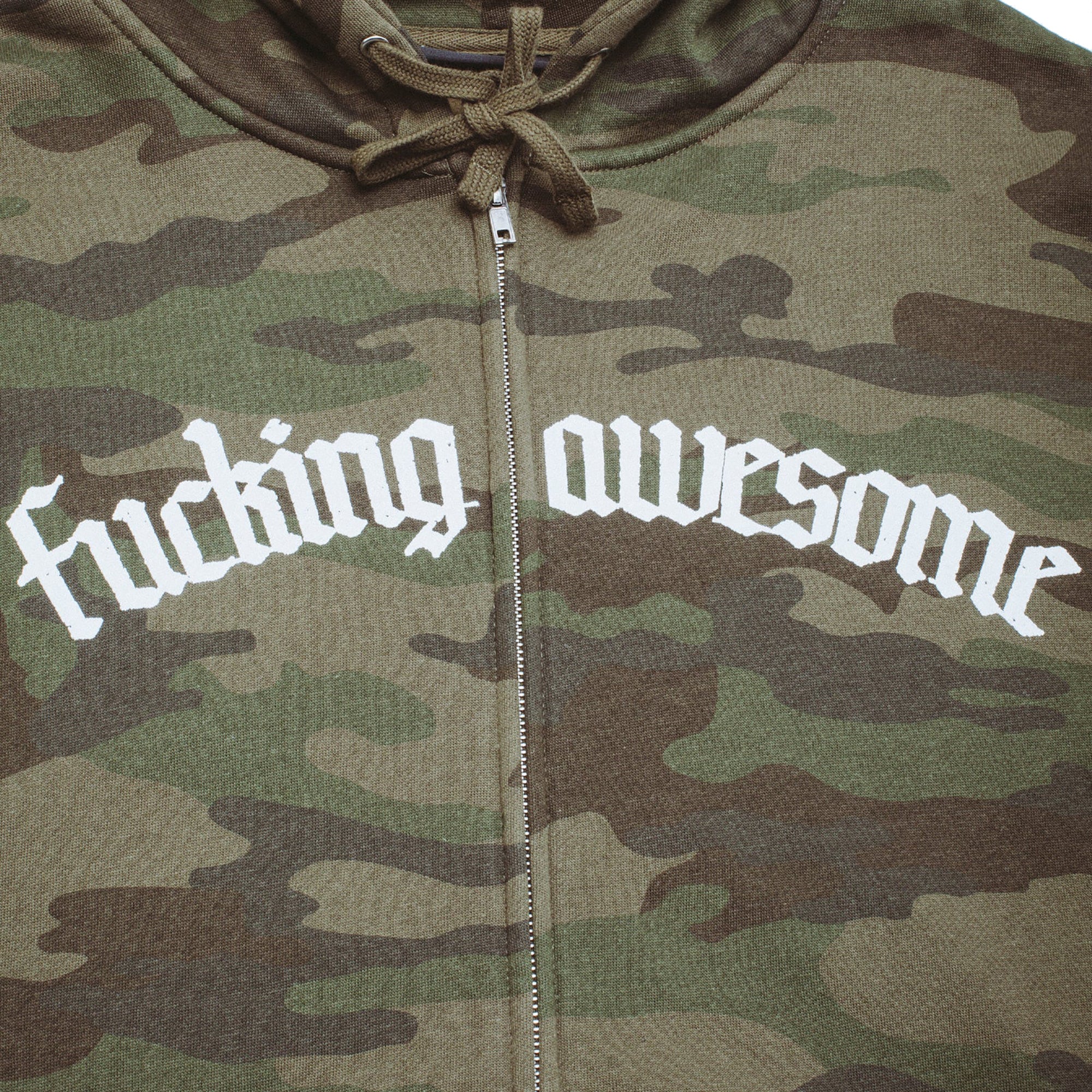 Fucking Awesome Blackletter Logo Zipped Hoodie Camo