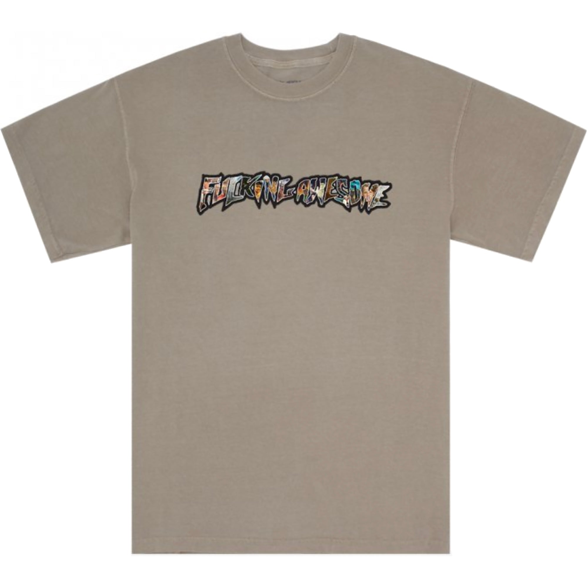 Fucking Awesome Dill Collage Logo Short Sleeve Tee Khaki