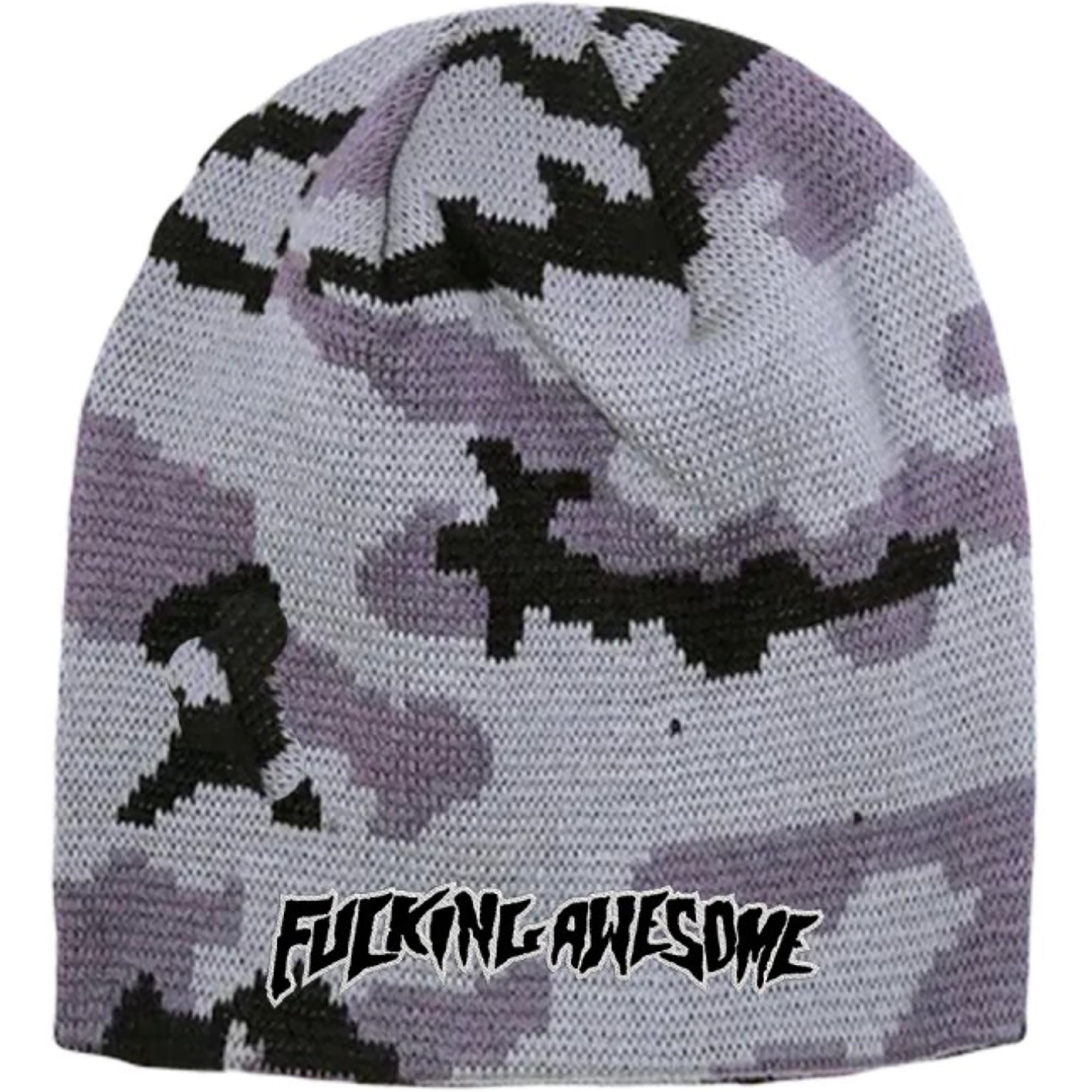 Fucking Awesome Embroidered Stamp Logo Skully Beanie Blue