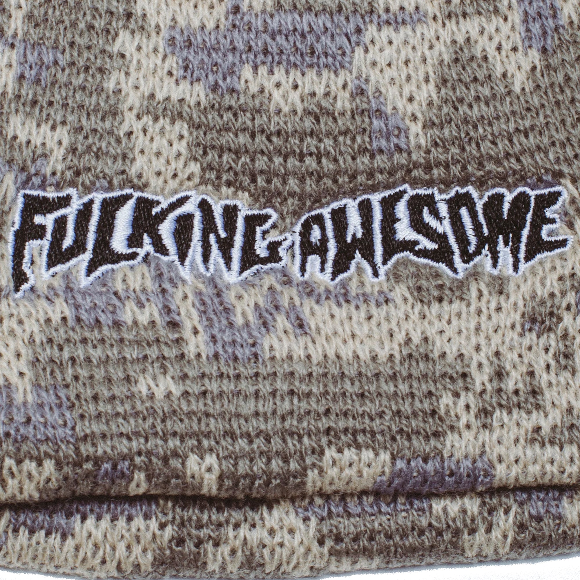 Fucking Awesome Embroidered Stamp Logo Skully Beanie Camo