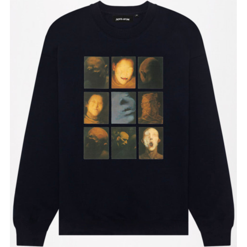 Fucking Awesome Hologram Faces Crewneck Black