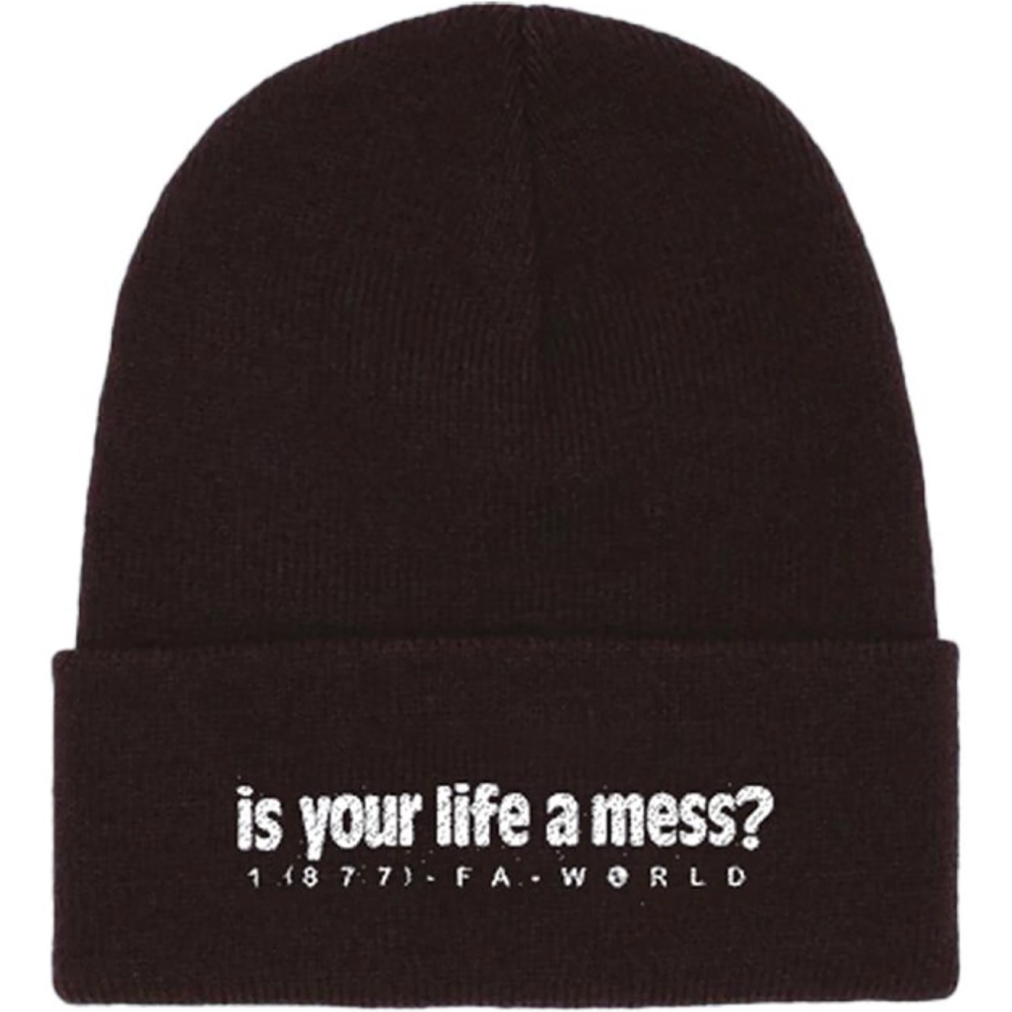 Fucking Awesome Is Your Life A Mess Cuffed Beanie Black