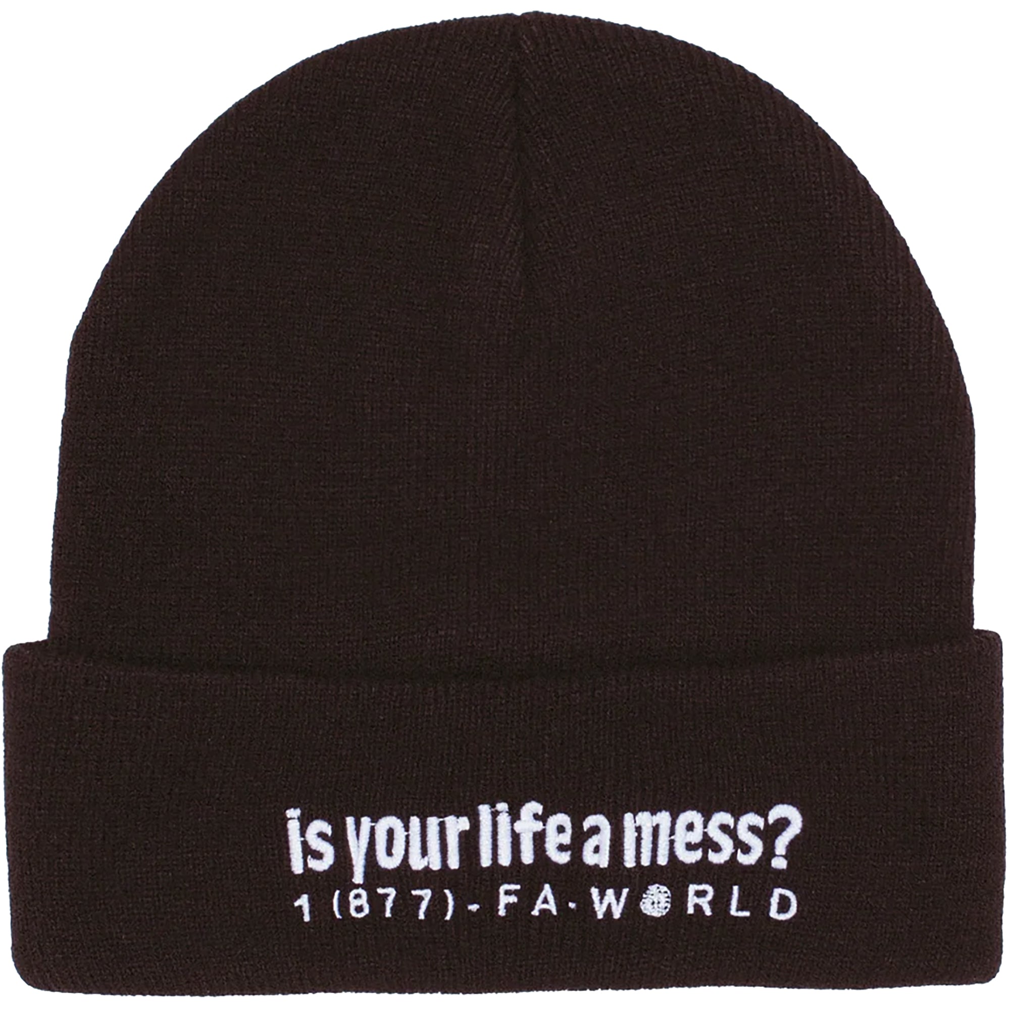 Fucking Awesome Is Your Life A Mess Cuffed Beanie Black