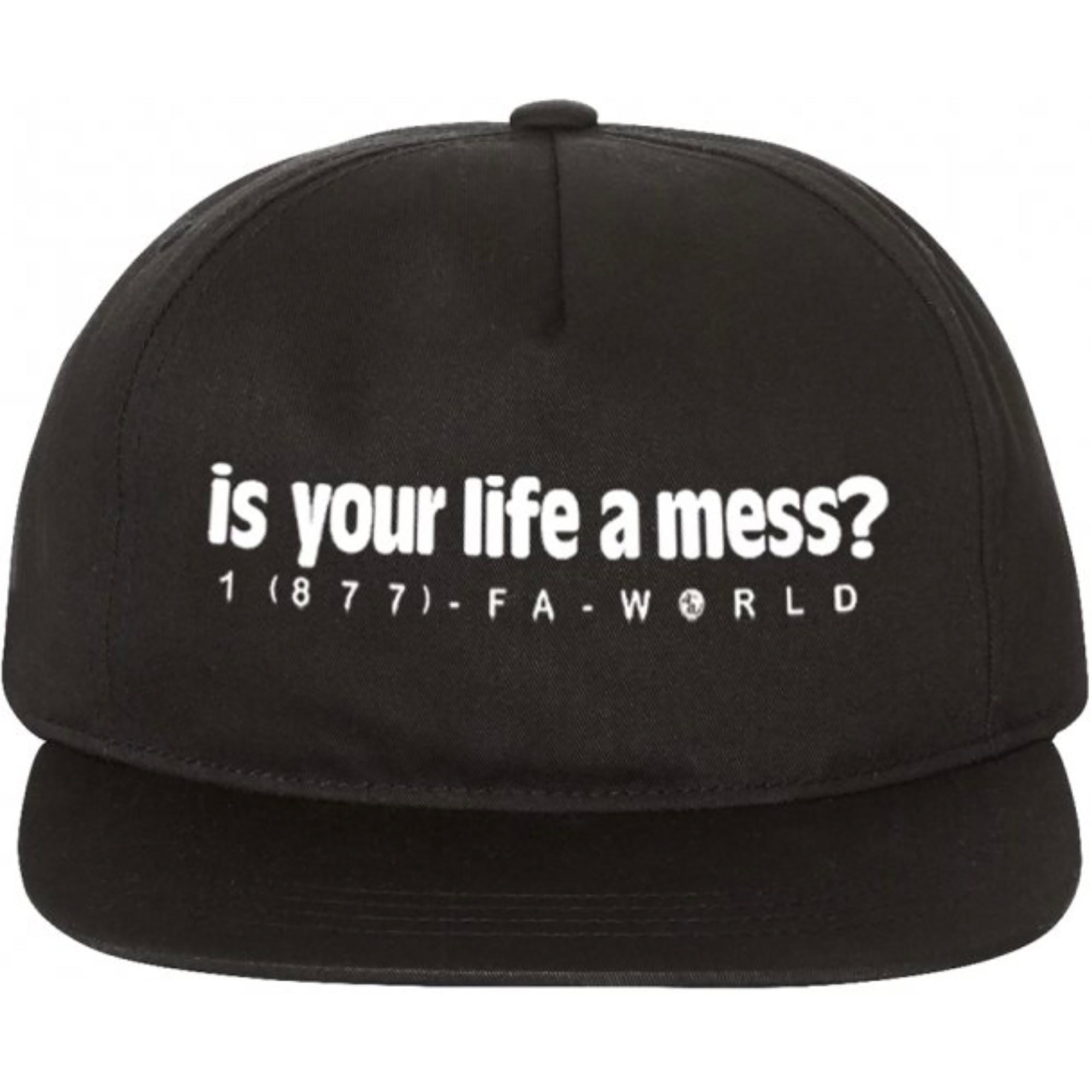 Fucking Awesome Is Your Life a Mess 6 Panel Snapback Cap Black