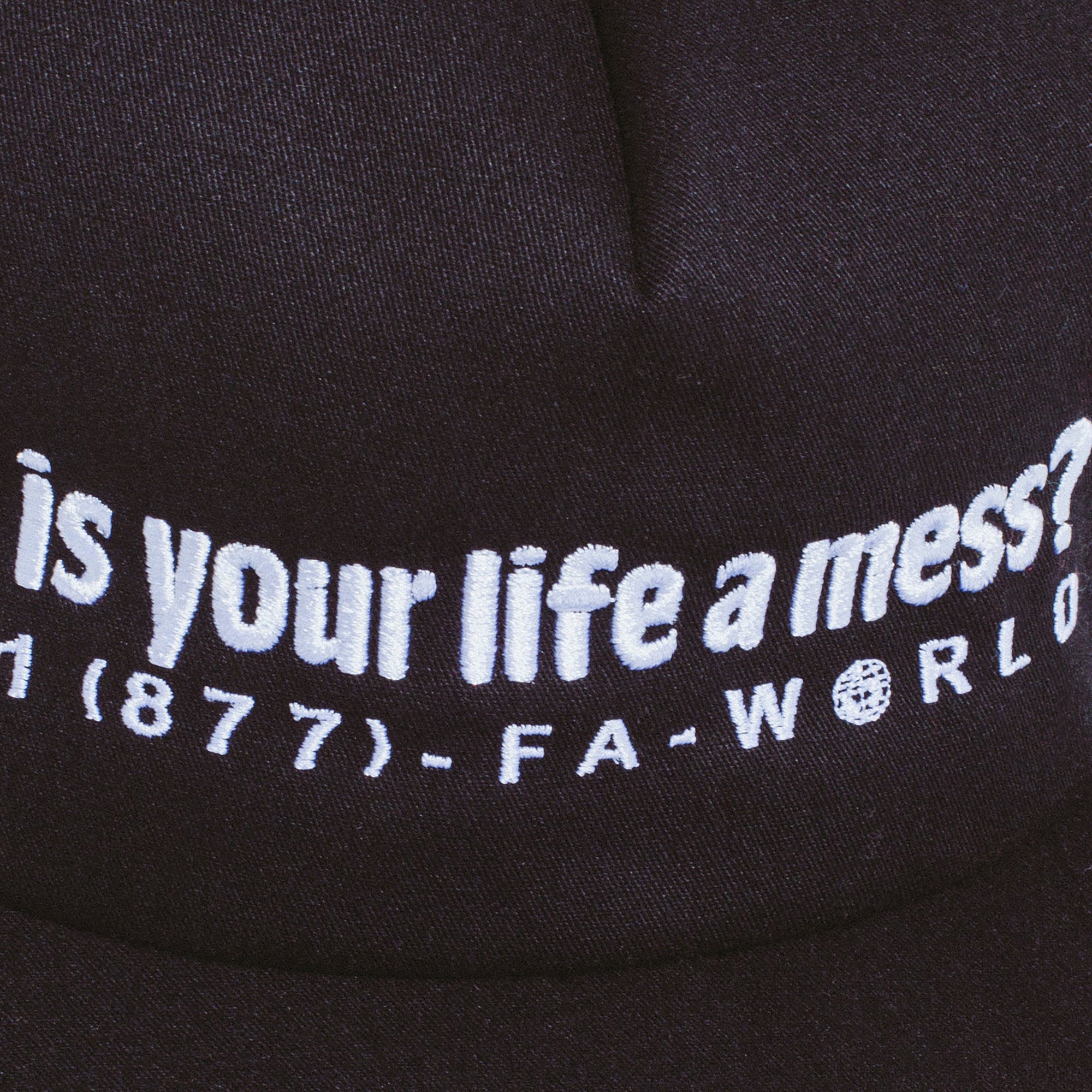 Fucking Awesome Is Your Life a Mess 6 Panel Snapback Cap Black