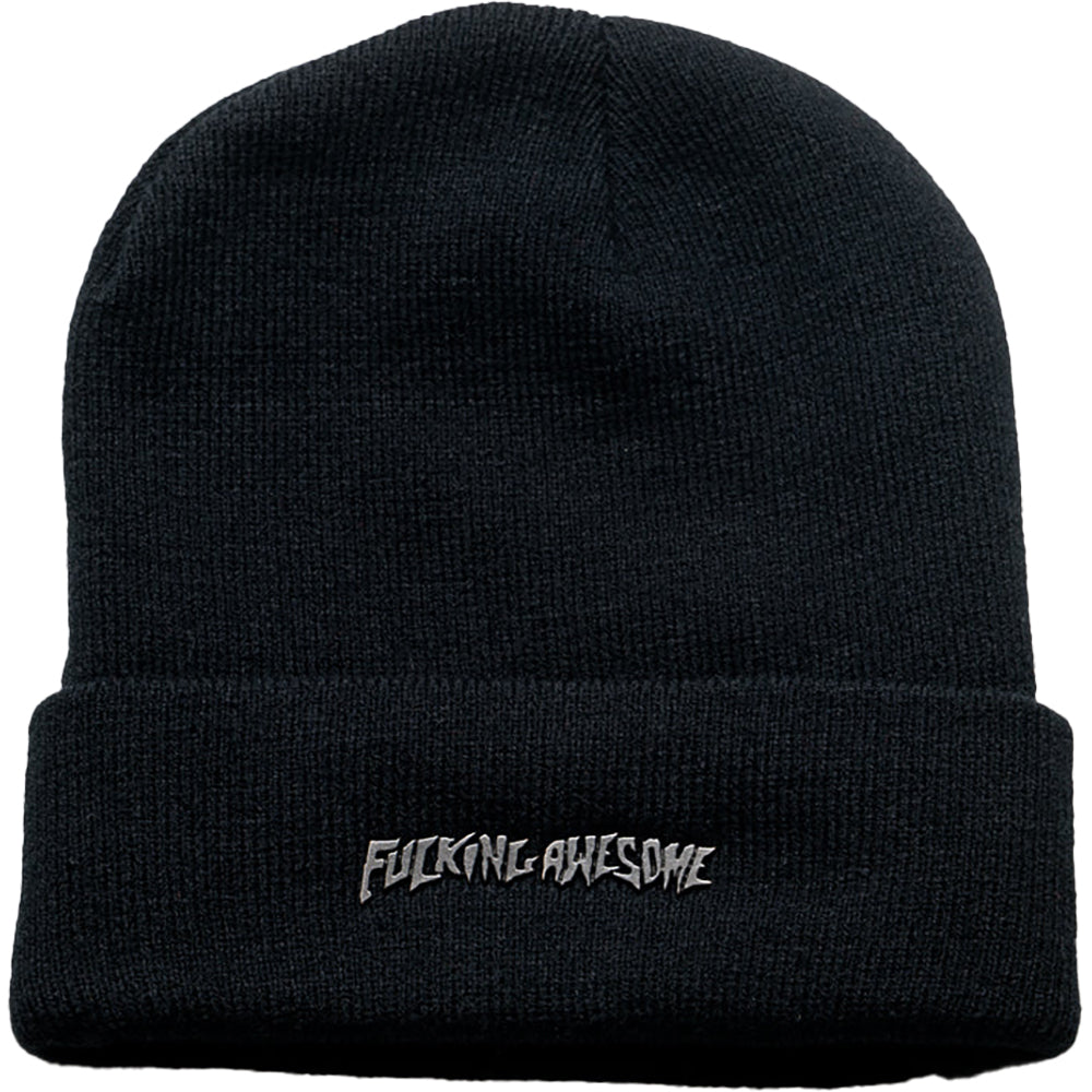 Fucking Awesome Metal Stamp Logo Cuff Beanie Black
