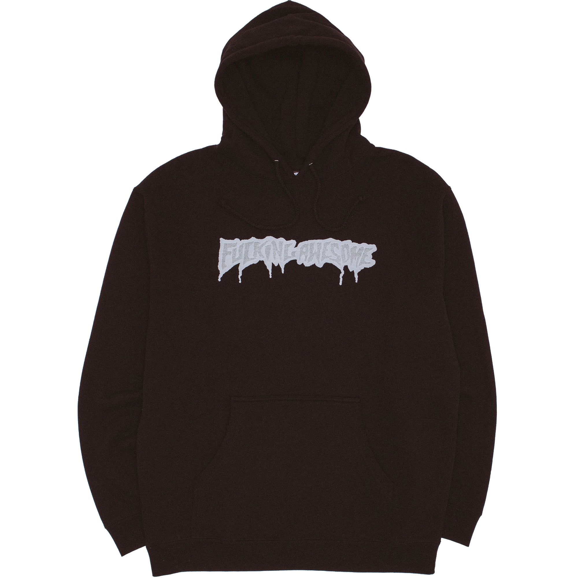 Fucking Awesome Reflective Drip Logo Hoodie Black