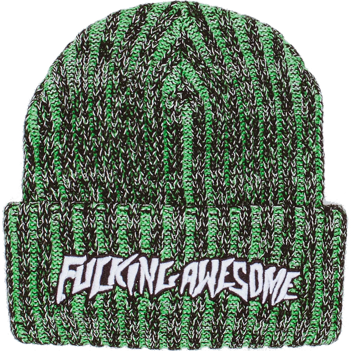Fucking Awesome Reflective Stripe Beanie Green/Black
