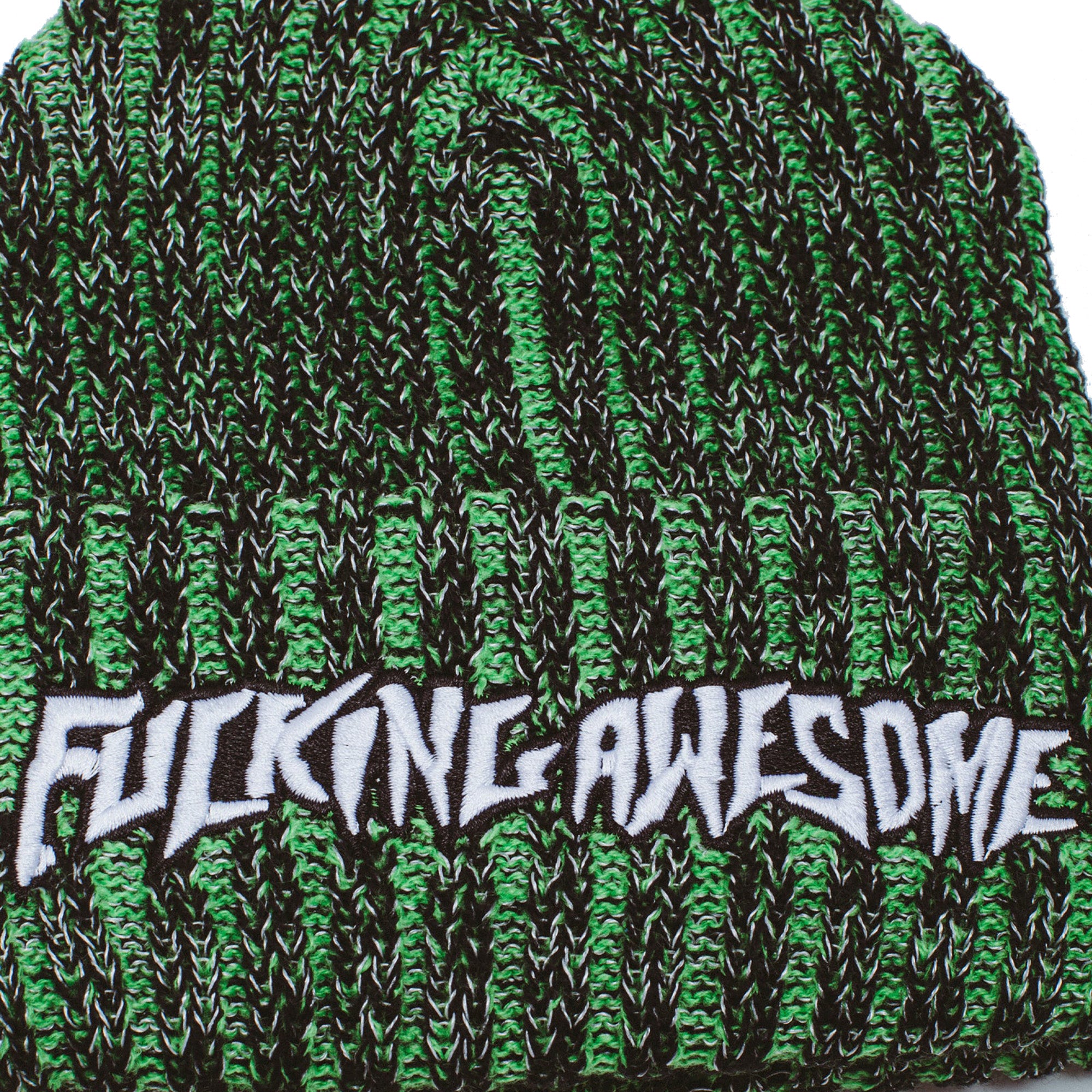 Fucking Awesome Reflective Stripe Beanie Green/Black