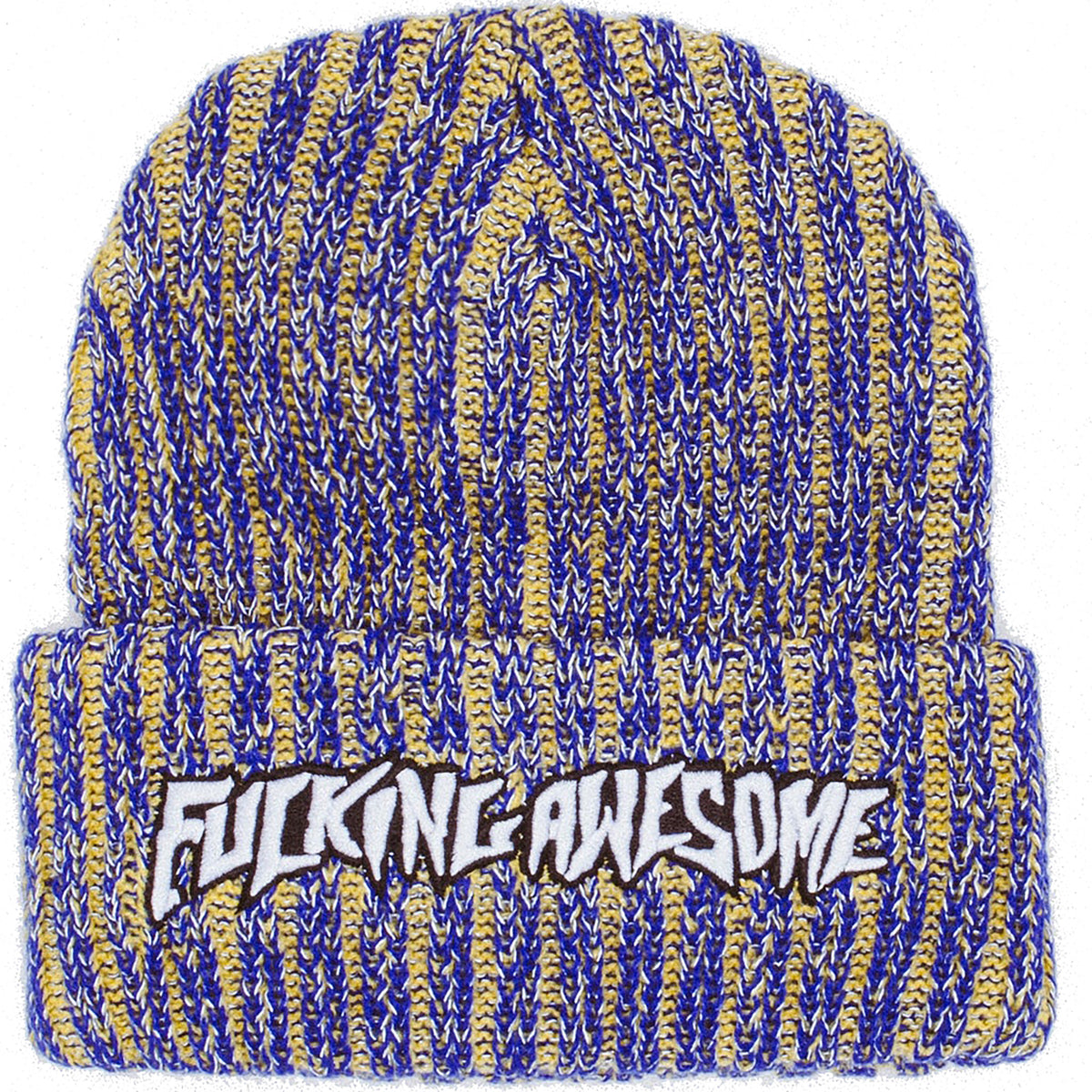 Fucking Awesome Reflective Stripe Beanie Yellow/Blue