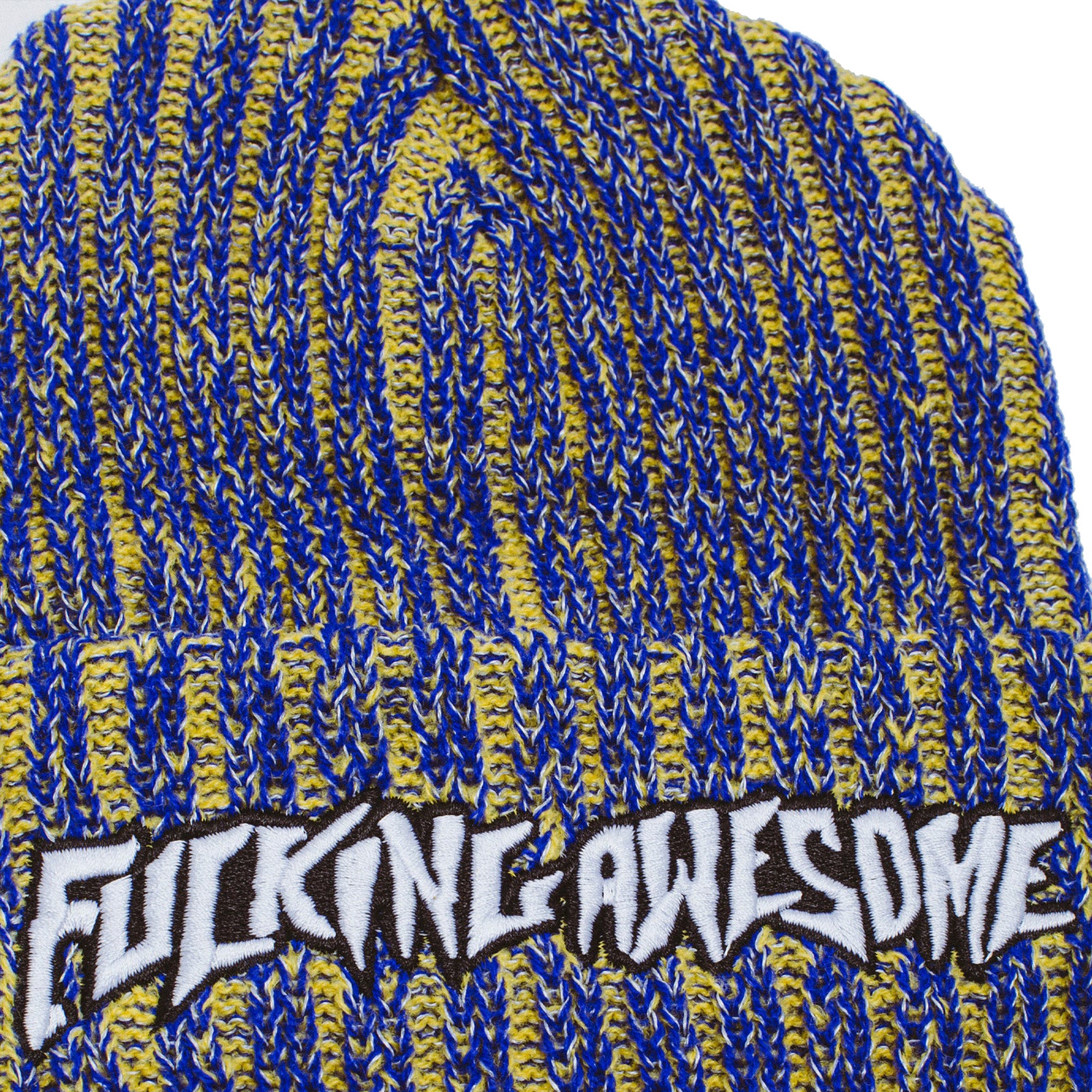 Fucking Awesome Reflective Stripe Beanie Yellow/Blue
