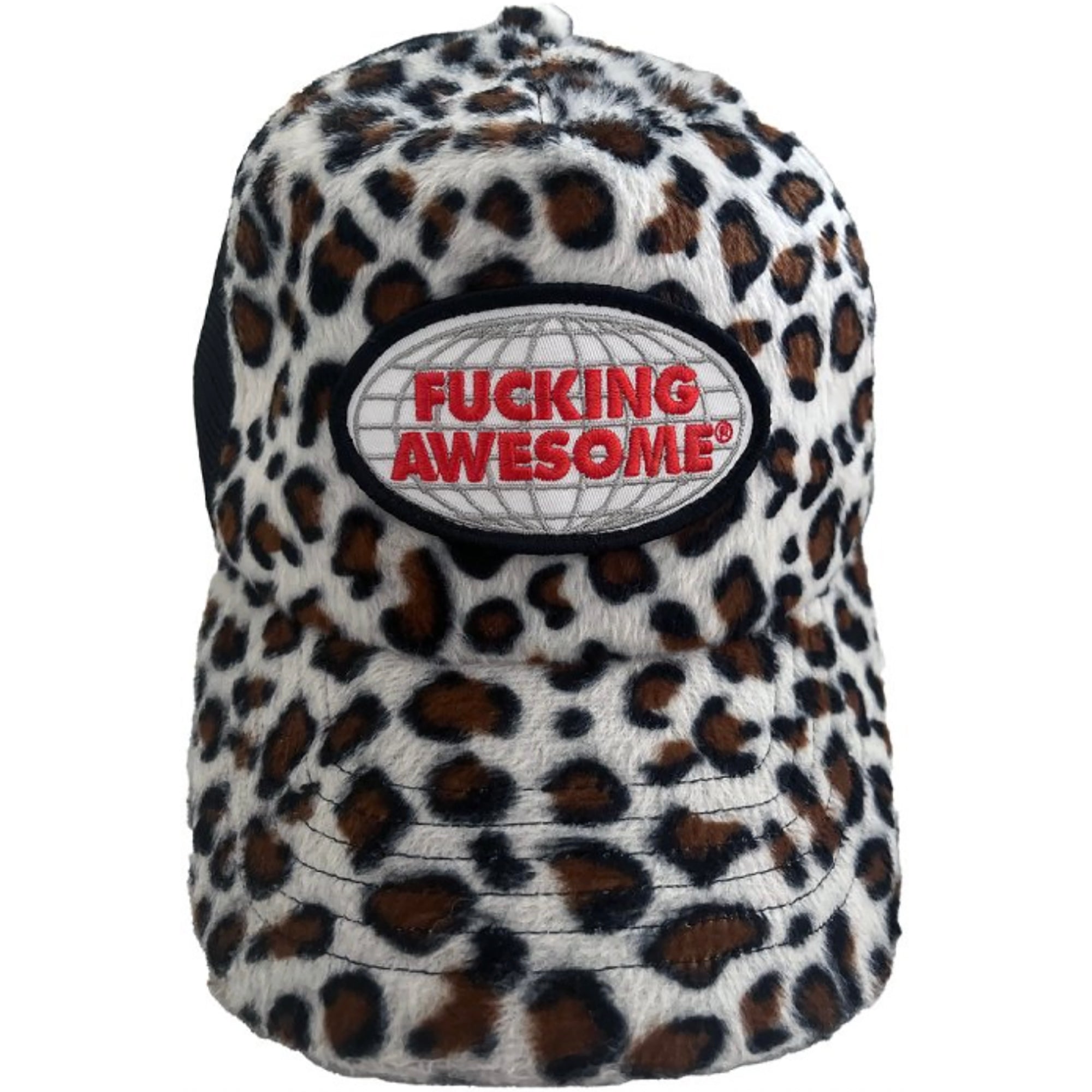 Fucking Awesome Stamp Logo Leopard Trucker Hat