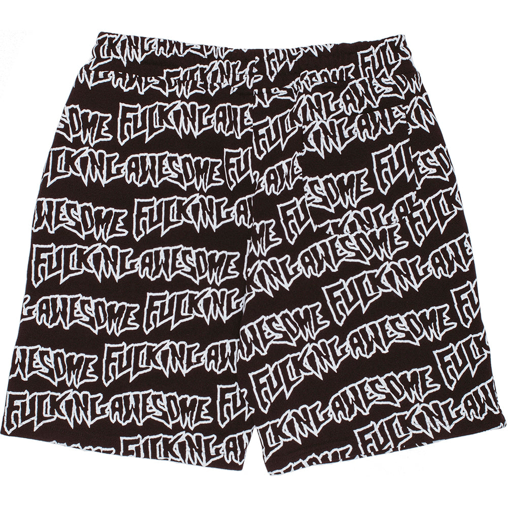 Fucking Awesome AOP Stamp Sweatshorts Black/White