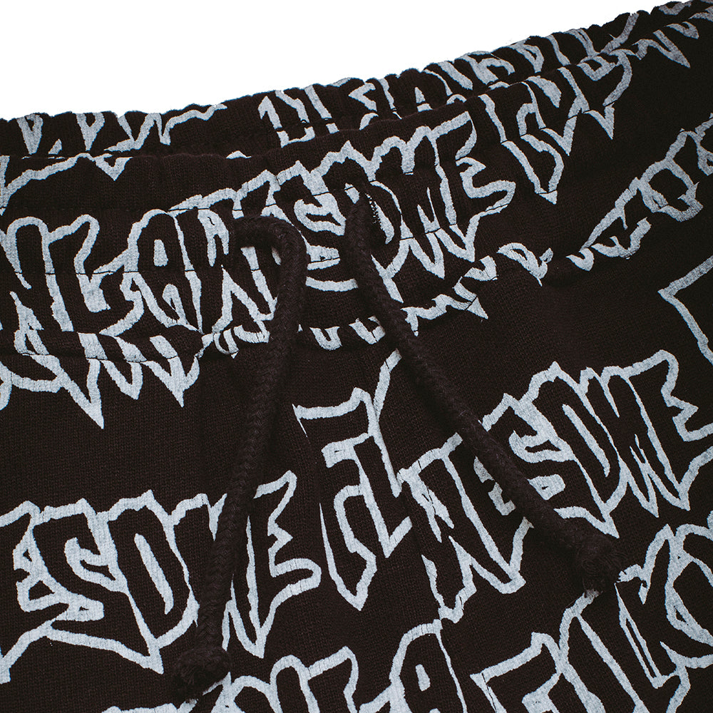 Fucking Awesome AOP Stamp Sweatshorts Black/White