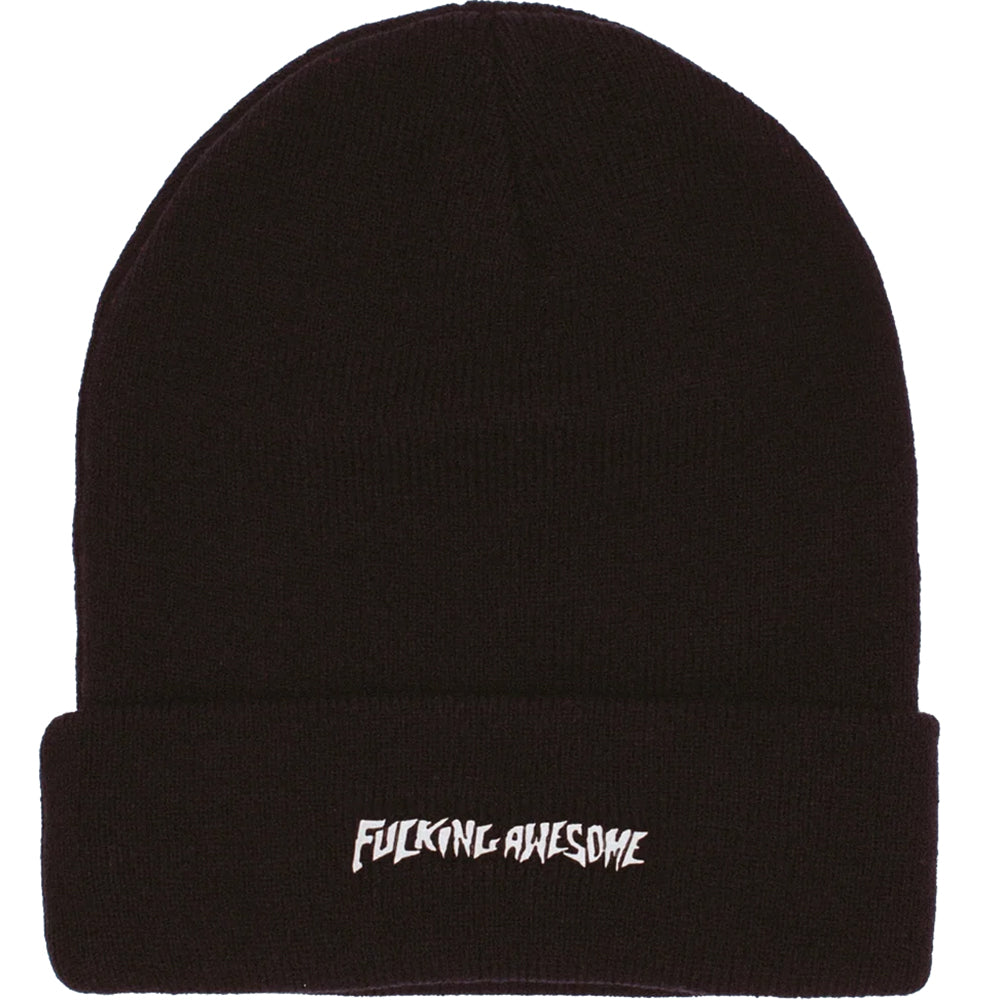 Fucking Awesome Metal Stamp Logo Cuff Beanie Black