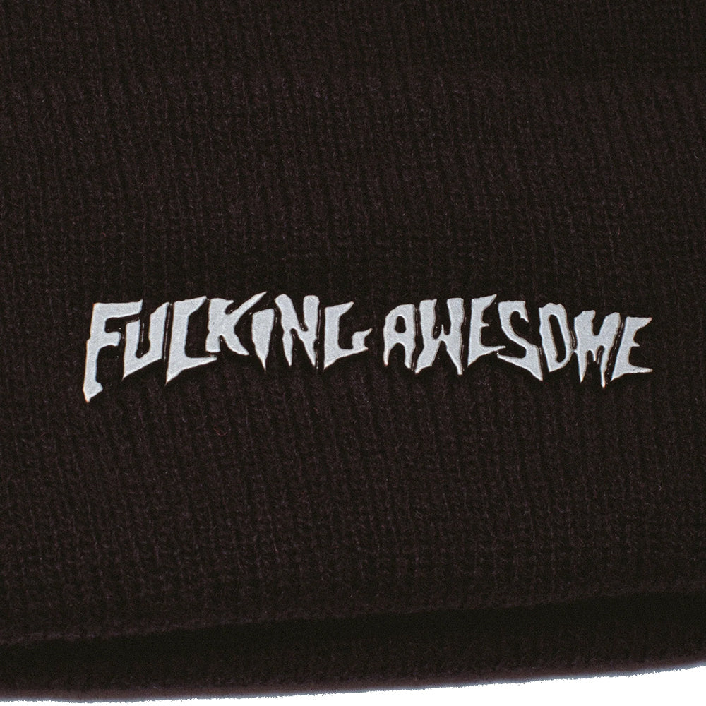 Fucking Awesome Metal Stamp Logo Cuff Beanie Black