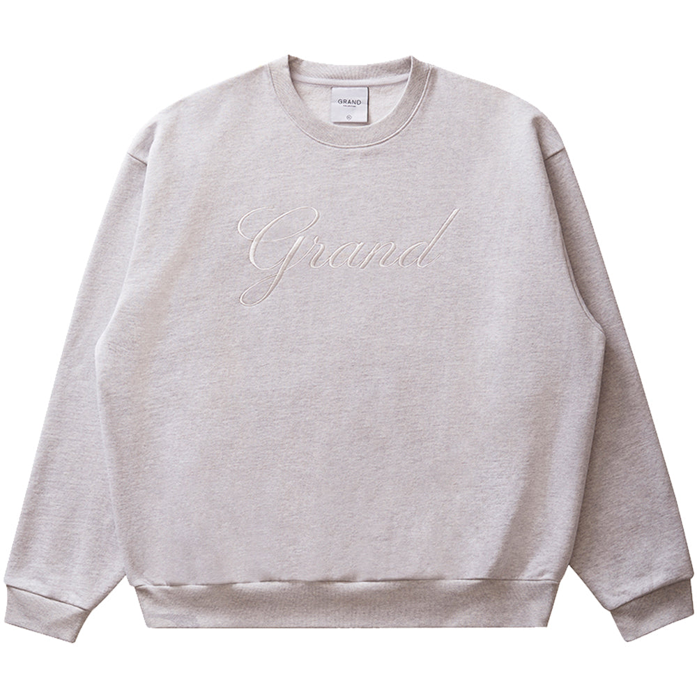 Grand Collection Big Script Crewneck Ash Grey