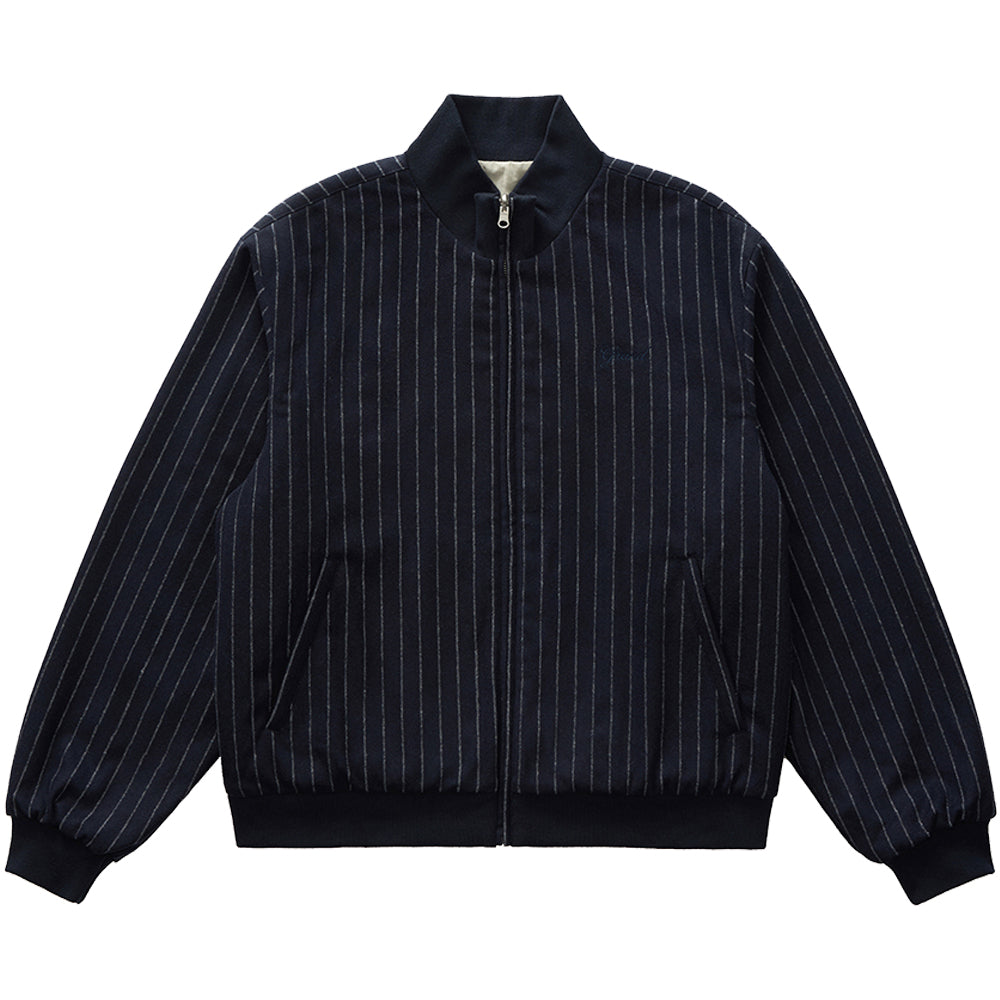 Grand Collection Reversible Pinstripe Wool/cotton Jacket