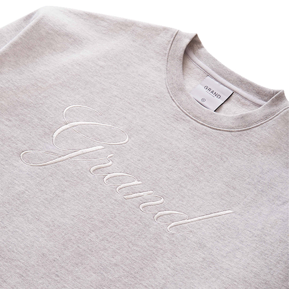 Grand Collection Big Script Crewneck Ash Grey