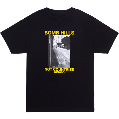 GX1000 Bomb Hills Not Countries Tee Black