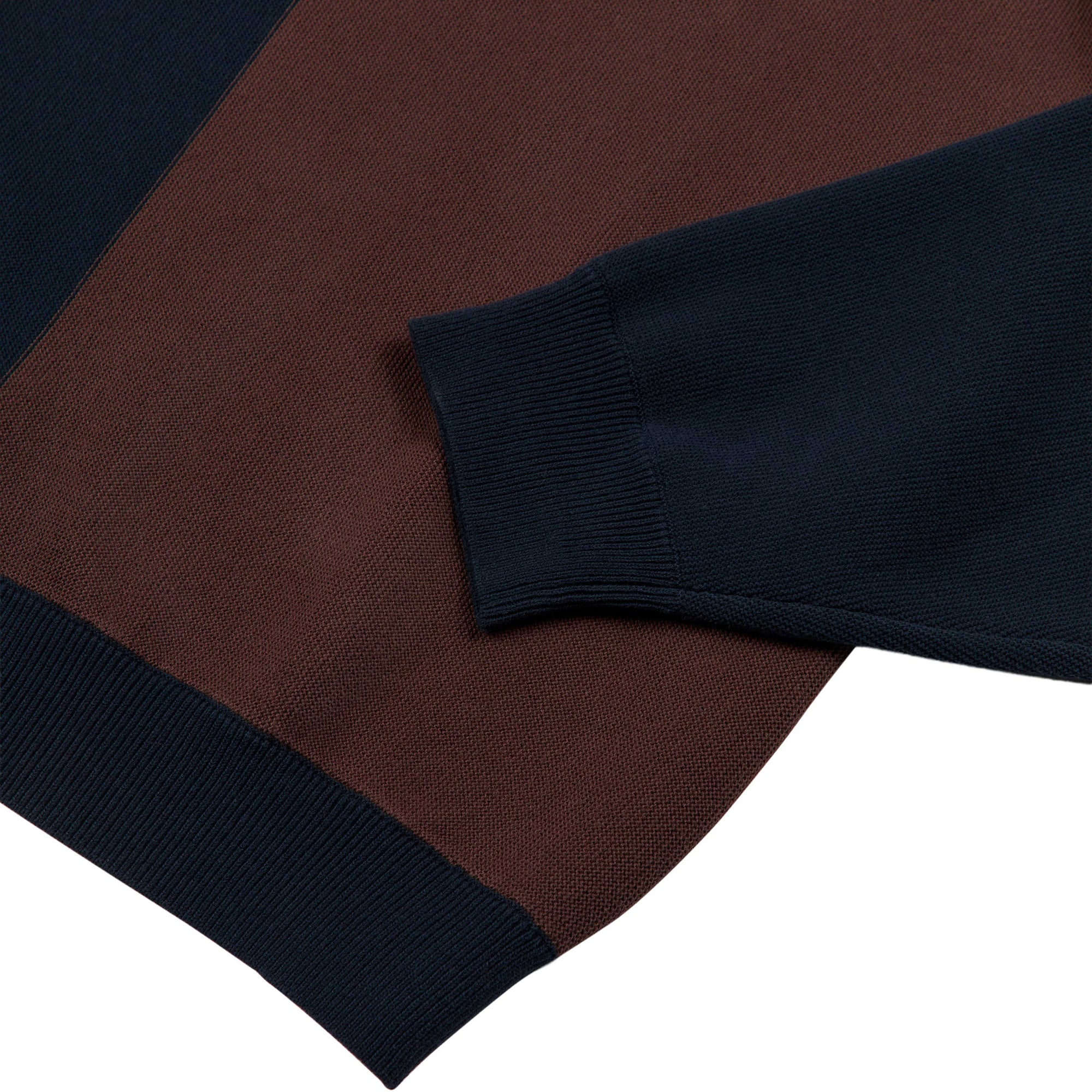 Grand Collection Knit Quarter Zip Espresso/Navy